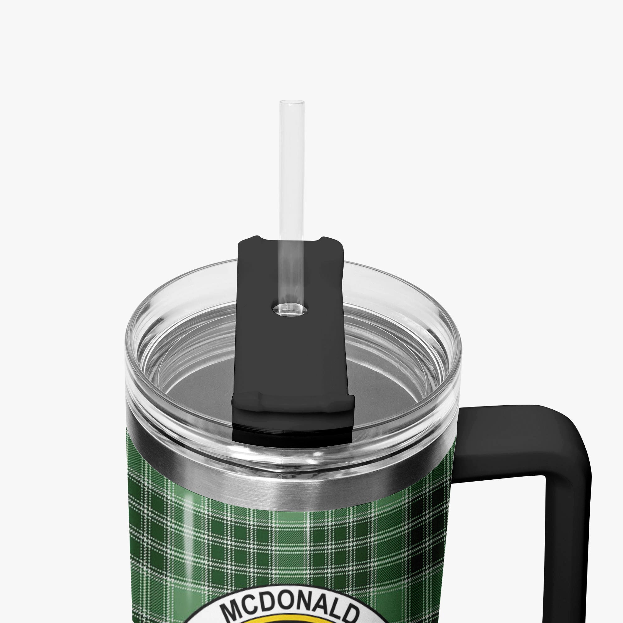 McDonald Lord of the Isles Hunting Tartan Crest 40 oz Insulated Tumbler with Handle