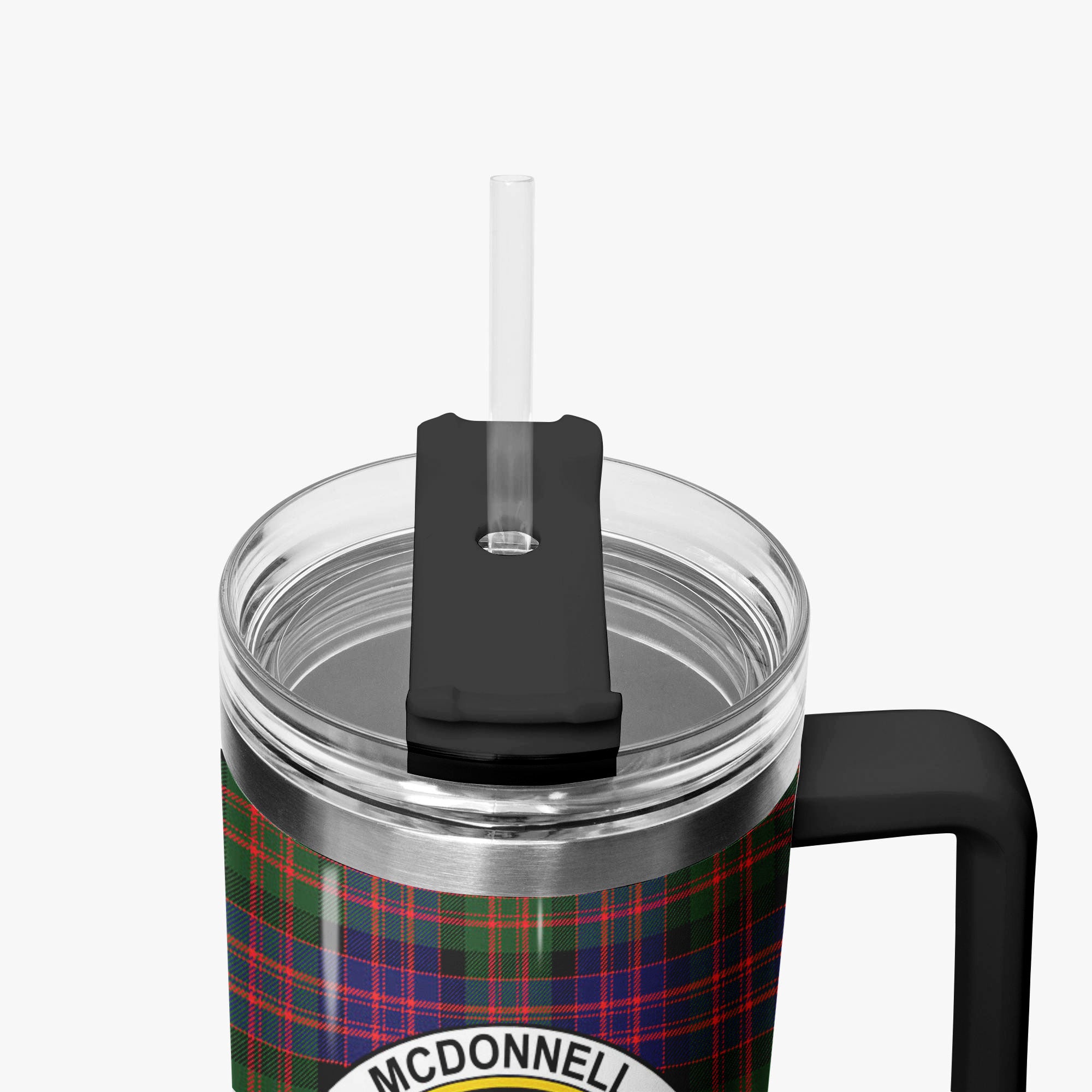 McDonnell of Glengarry Modern Tartan Crest 40 oz Insulated Tumbler with Handle