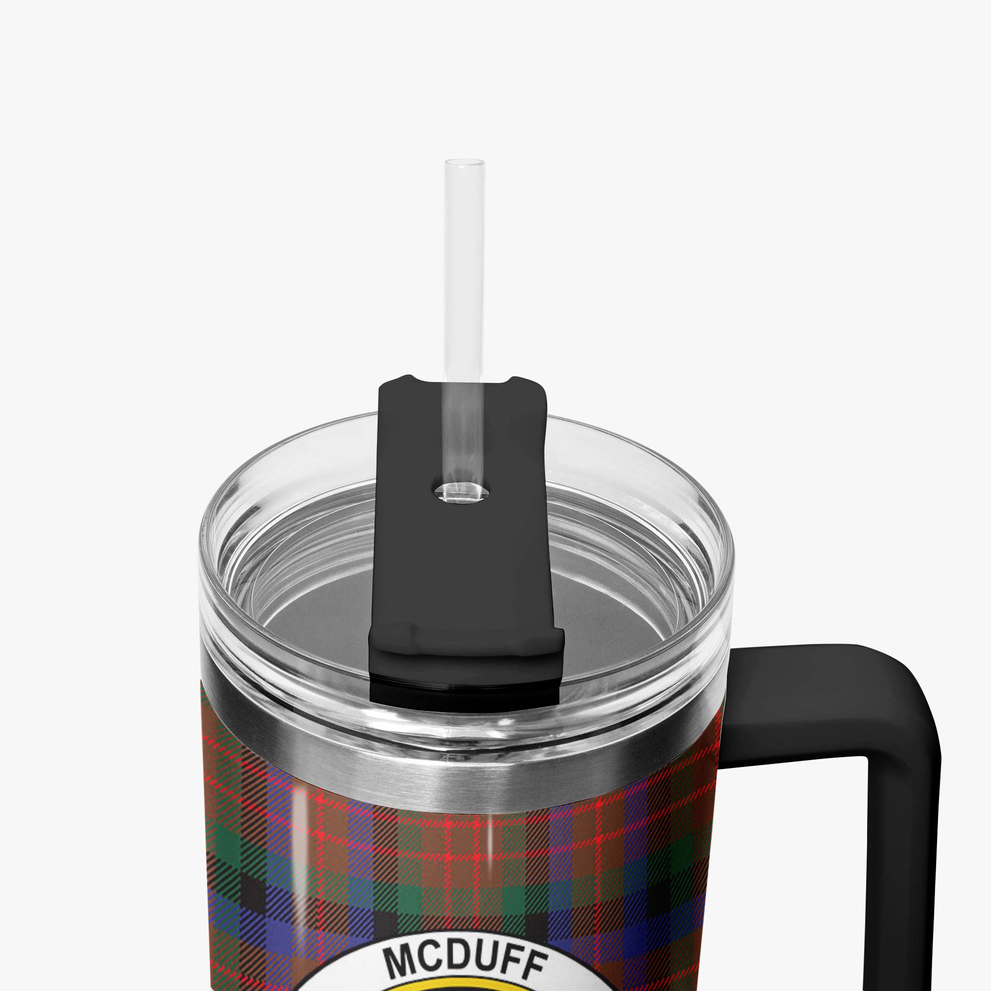 McDuff Hunting Modern Tartan Crest 40 oz Insulated Tumbler with Handle