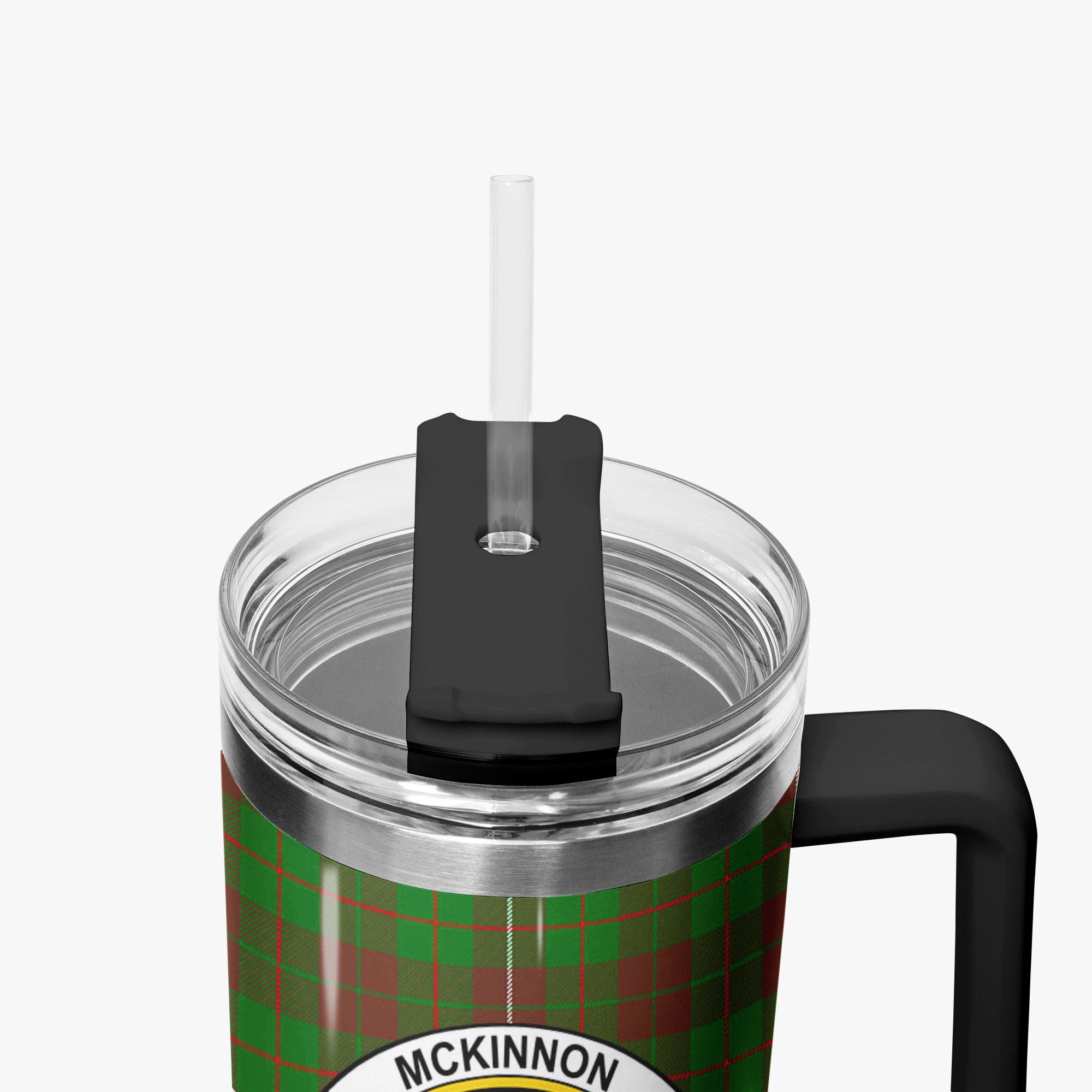 McKinnon Hunting Modern Tartan Crest 40 oz Insulated Tumbler with Handle