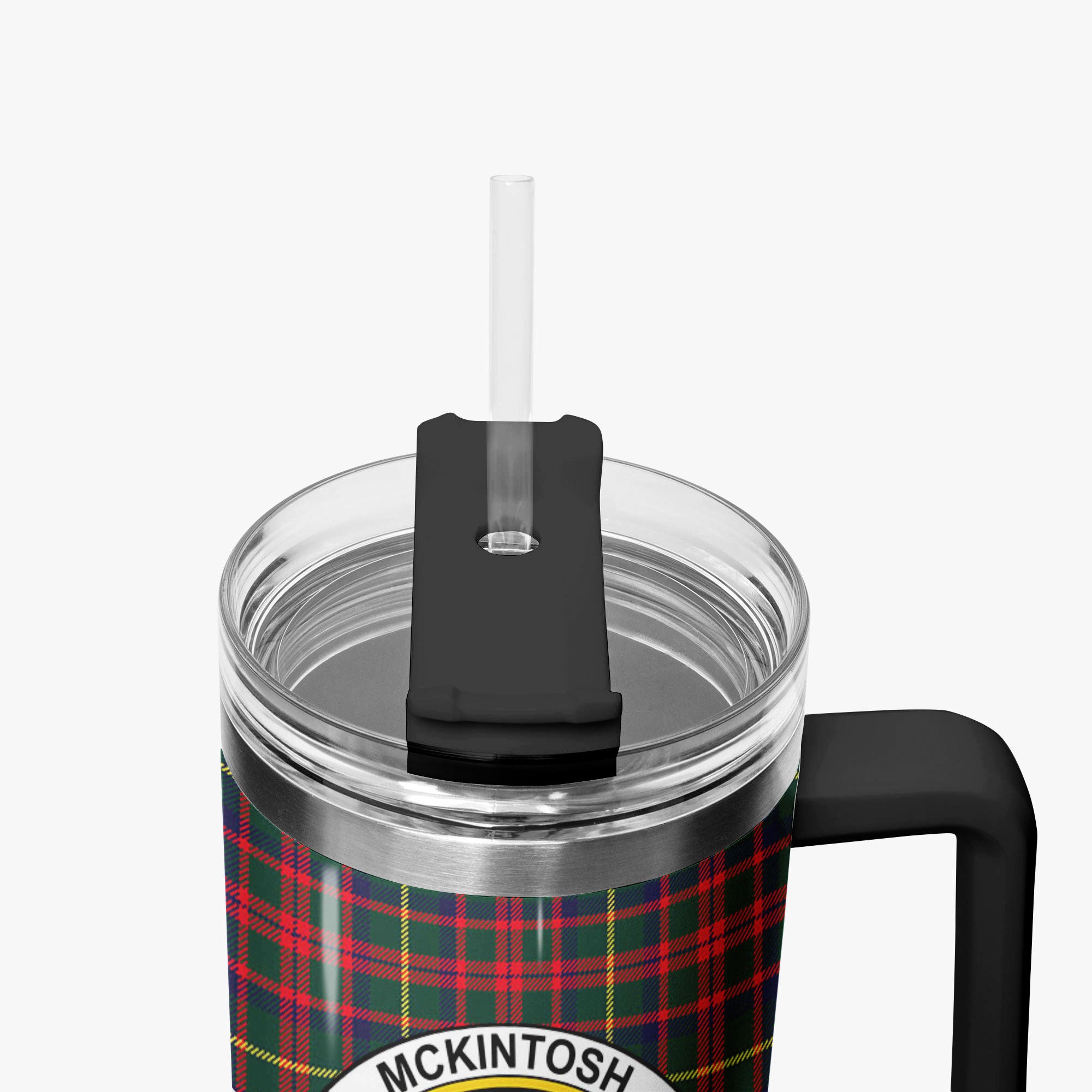McKintosh Hunting Modern Tartan Crest 40 oz Insulated Tumbler with Handle