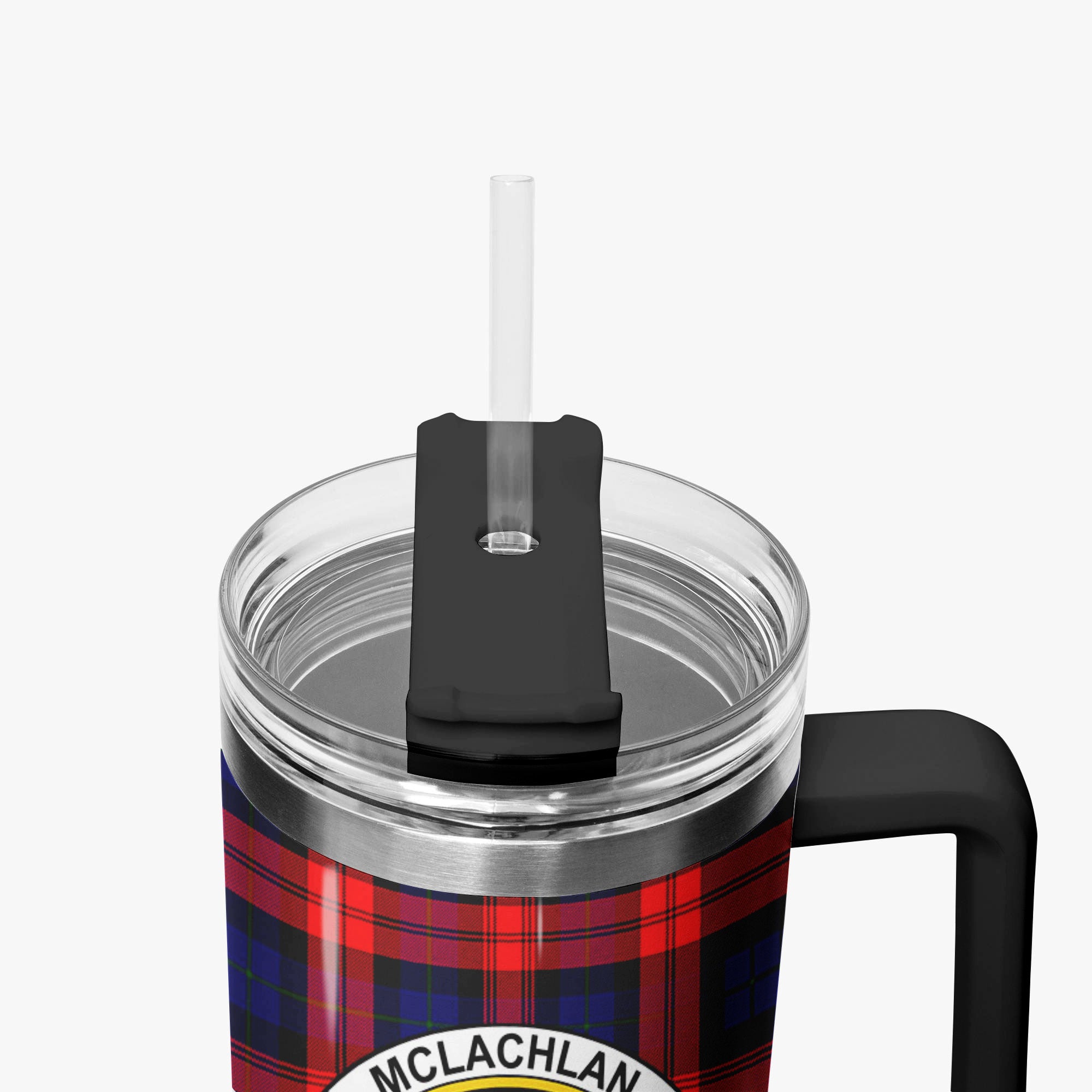 McLachlan Modern Tartan Crest 40 oz Insulated Tumbler with Handle
