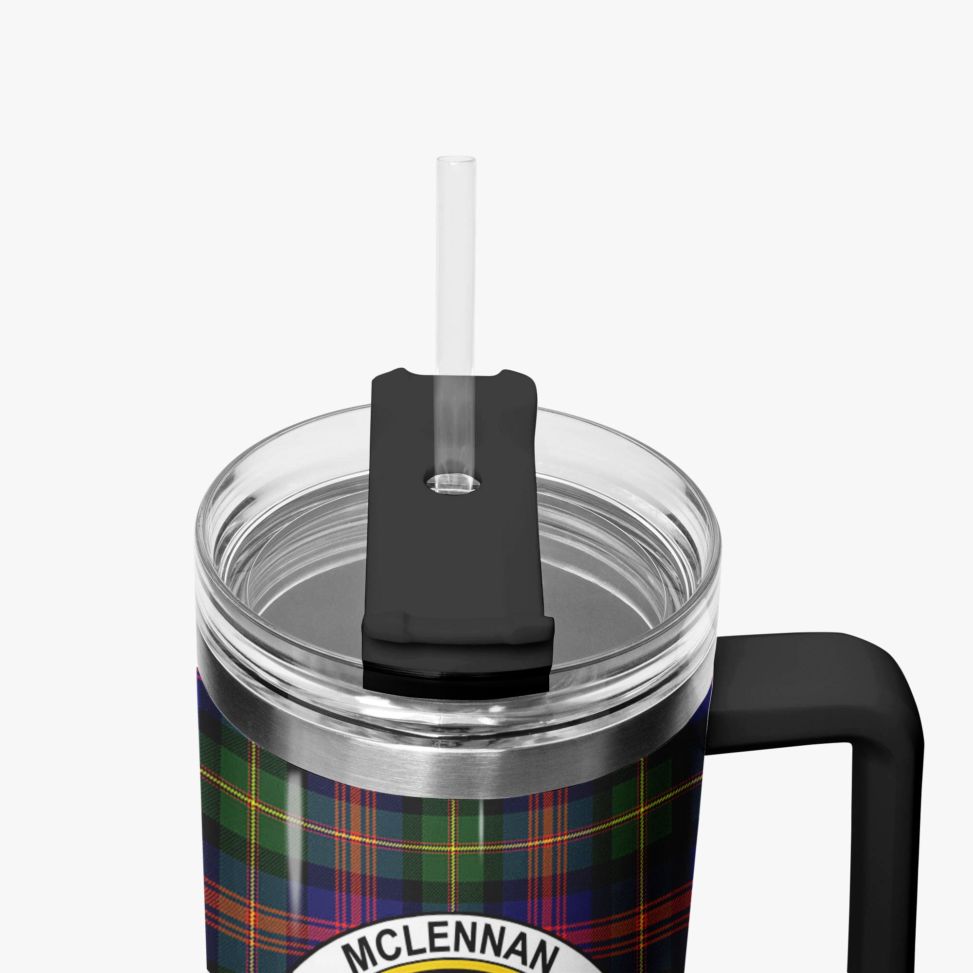 McLennan Modern Tartan Crest 40 oz Insulated Tumbler with Handle
