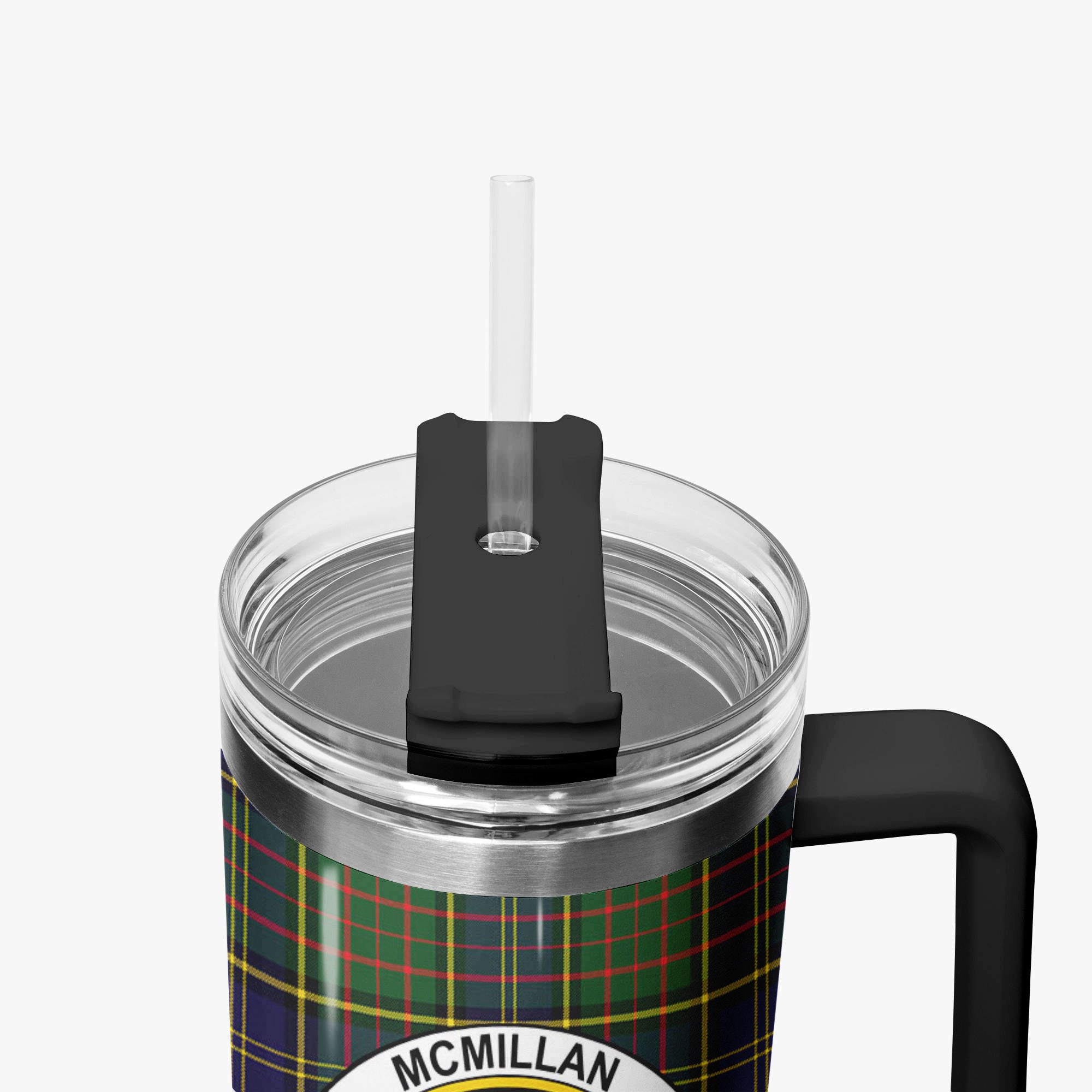 McMillan Hunting Modern Tartan Crest 40 oz Insulated Tumbler with Handle