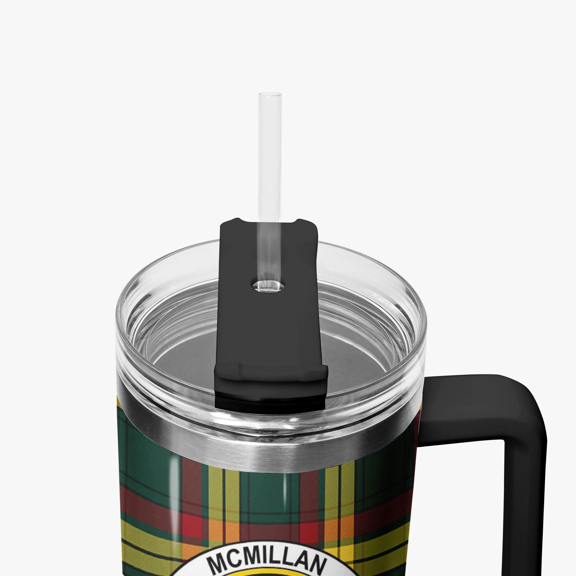 McMillan Old Modern Tartan Crest 40 oz Insulated Tumbler with Handle