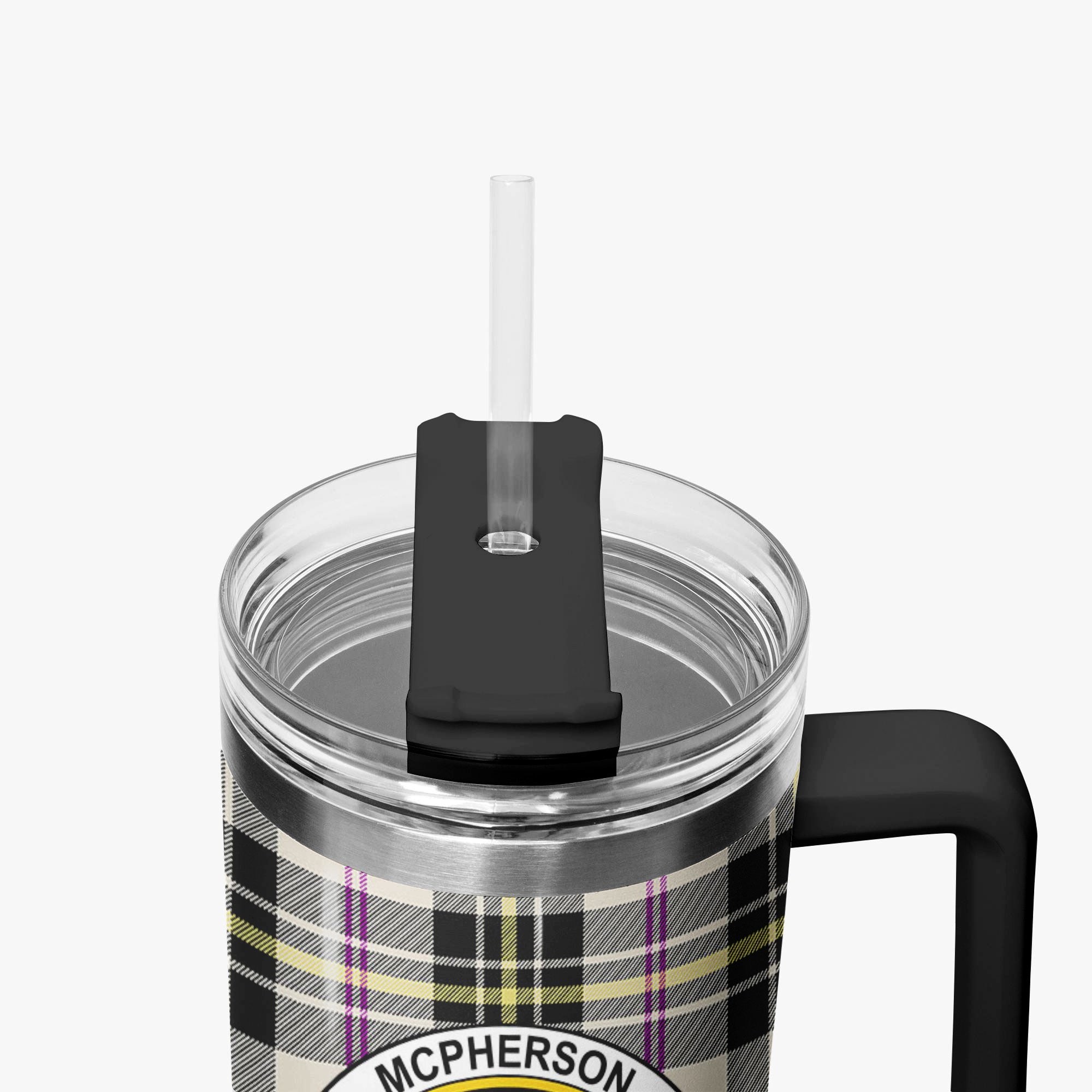McPherson Dress Ancient Tartan Crest 40 oz Insulated Tumbler with Handle