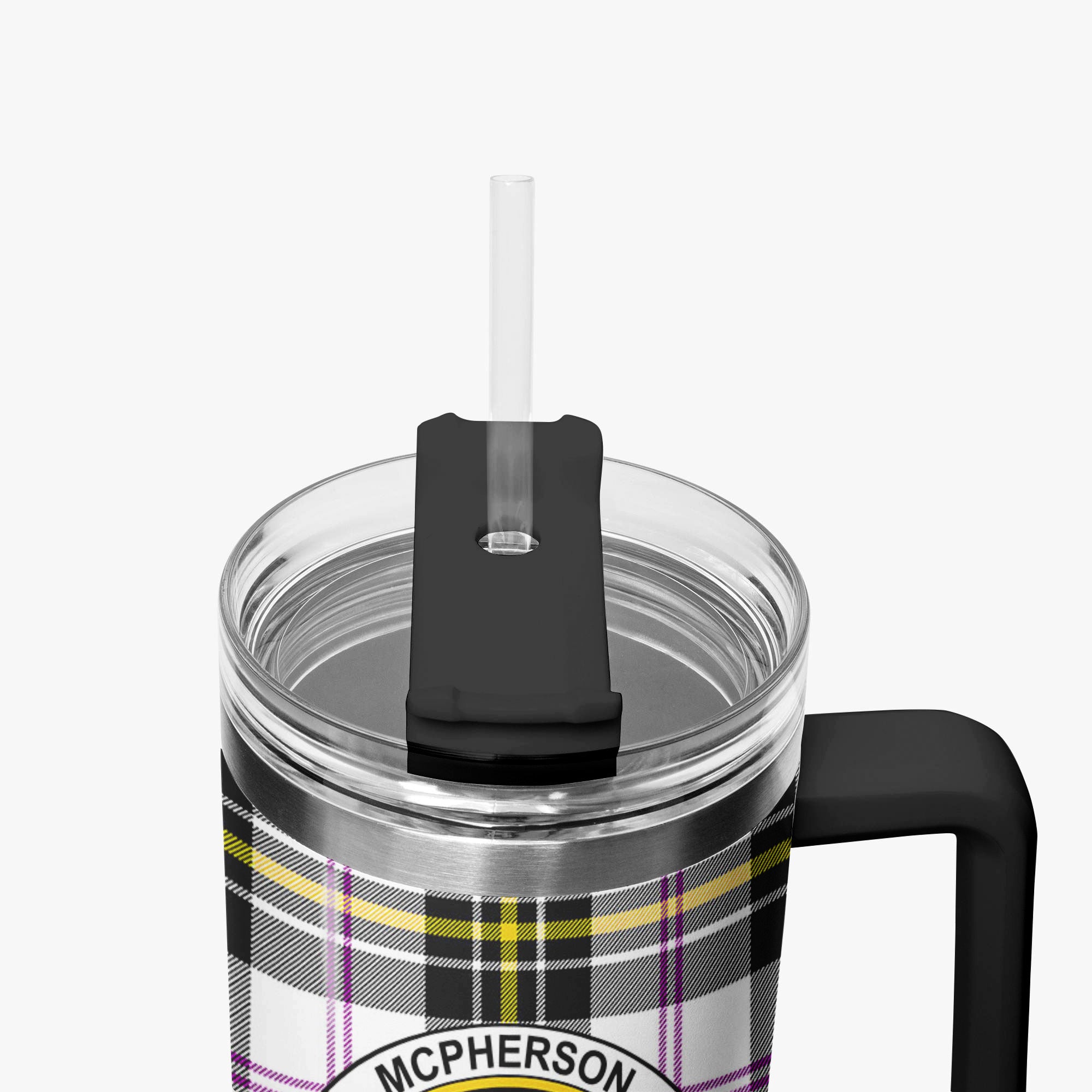 McPherson Dress Modern Tartan Crest 40 oz Insulated Tumbler with Handle