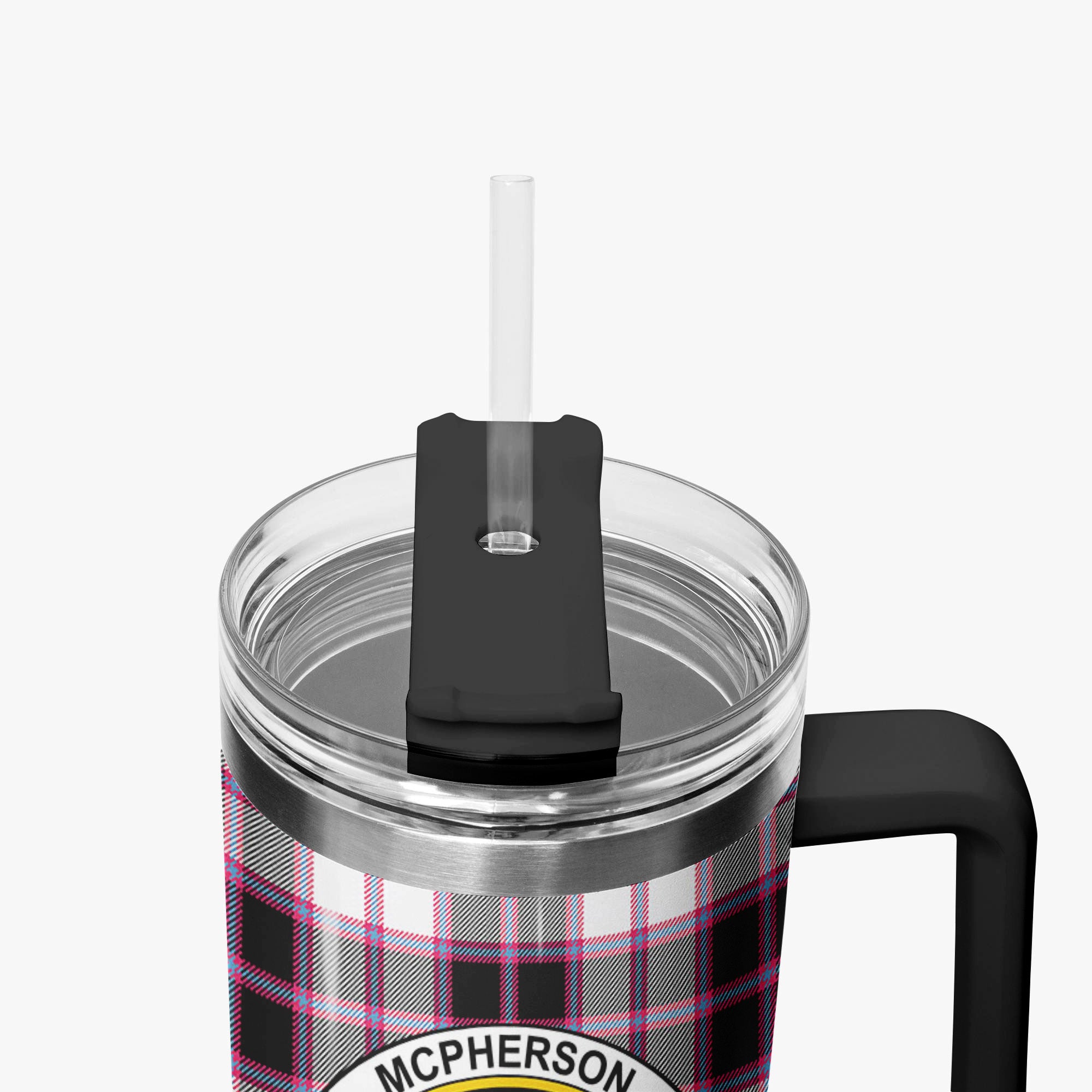 McPherson Hunting Modern Tartan Crest 40 oz Insulated Tumbler with Handle