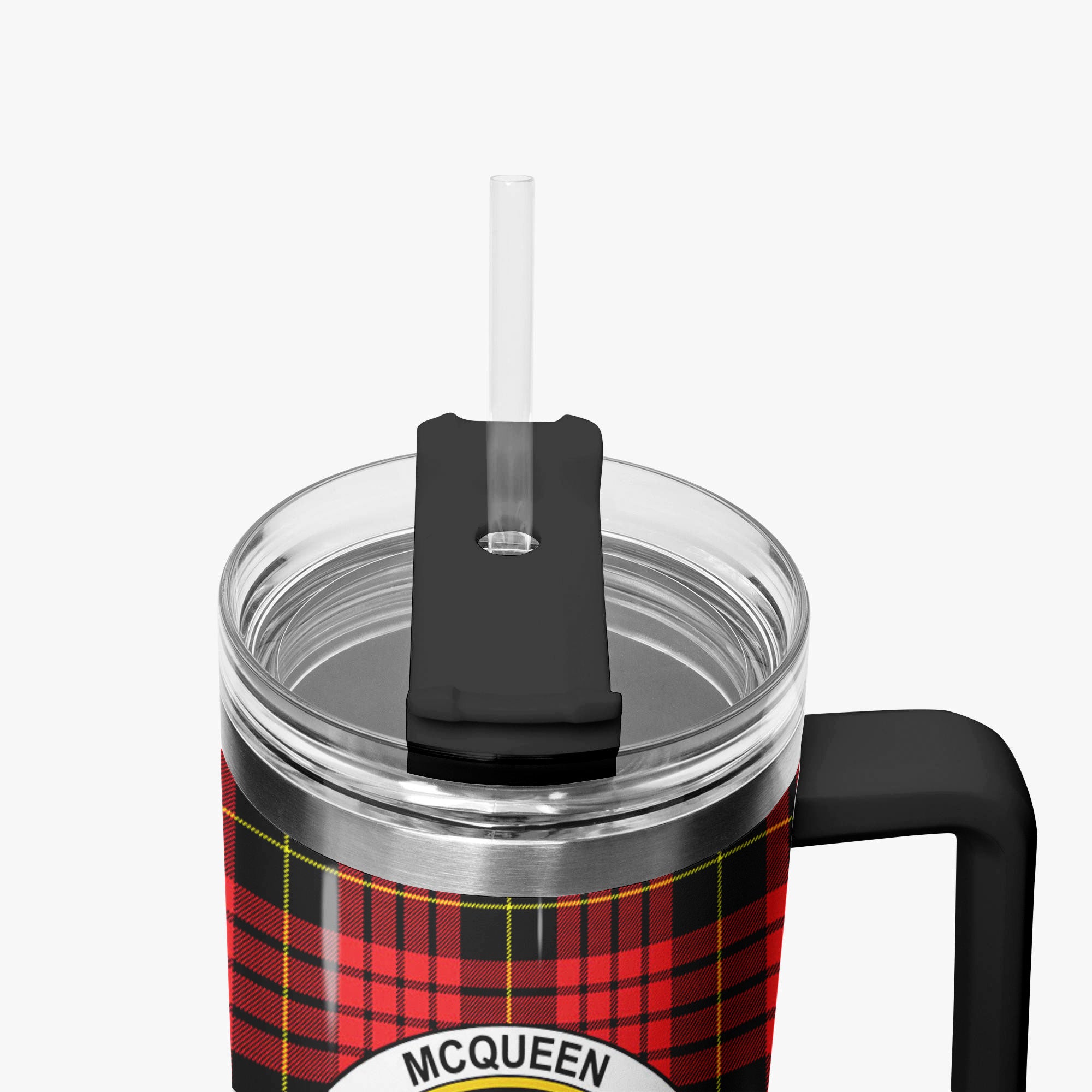 McQueen Modern Tartan Crest 40 oz Insulated Tumbler with Handle