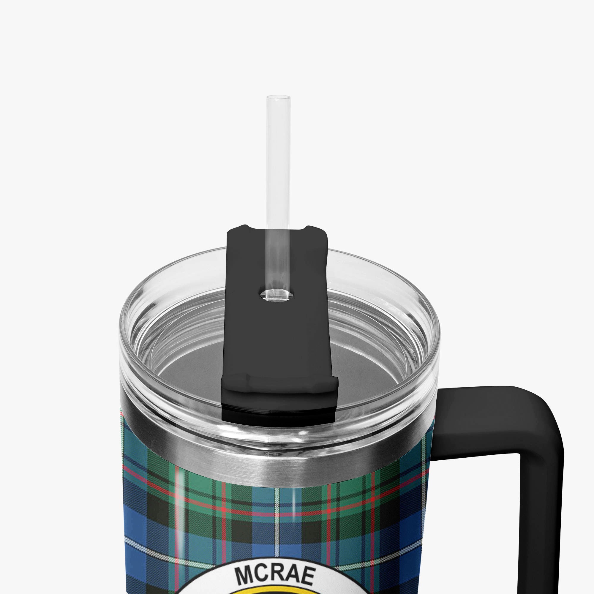 McRae Hunting Ancient Tartan Crest 40 oz Insulated Tumbler with Handle
