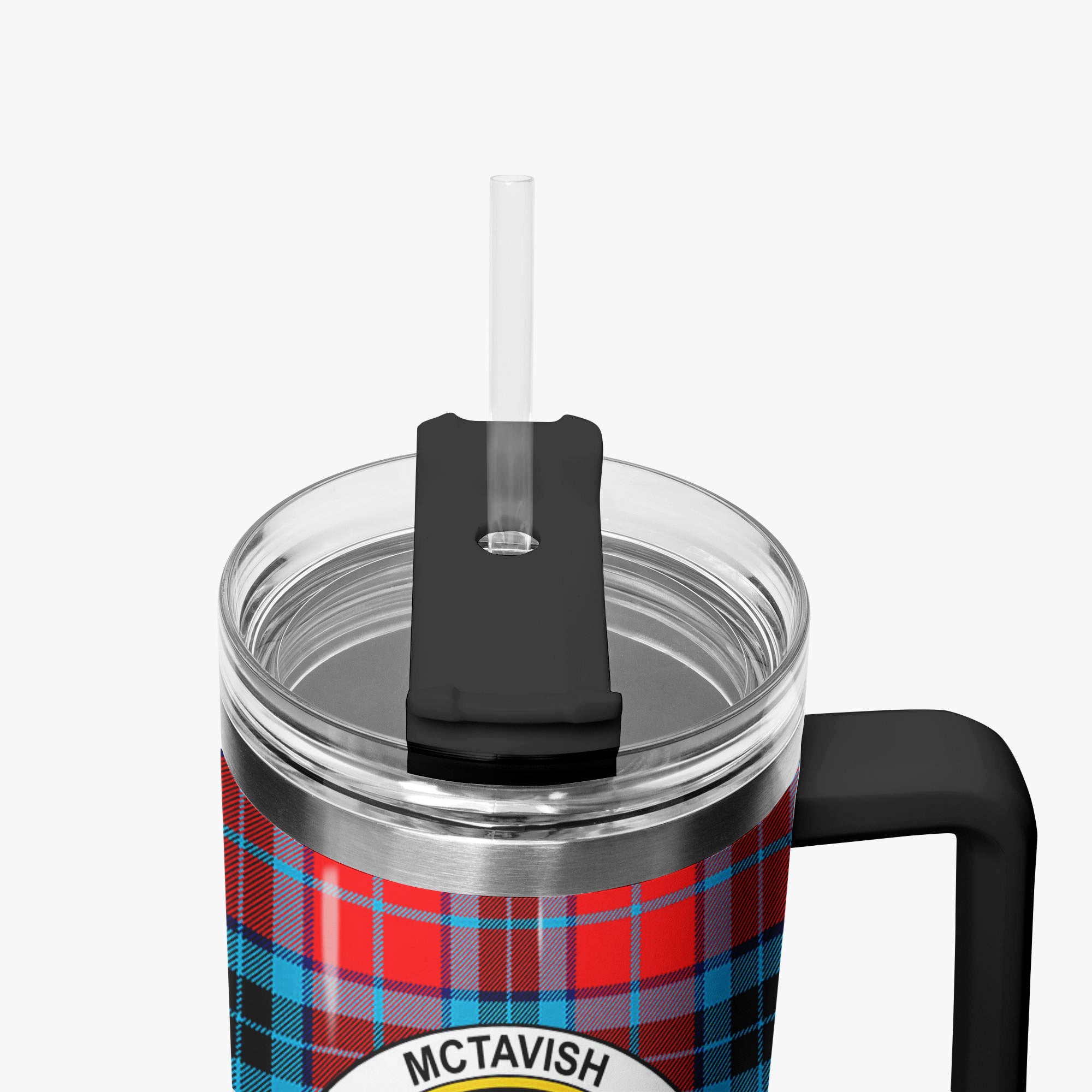 McTavish Modern Tartan Crest 40 oz Insulated Tumbler with Handle