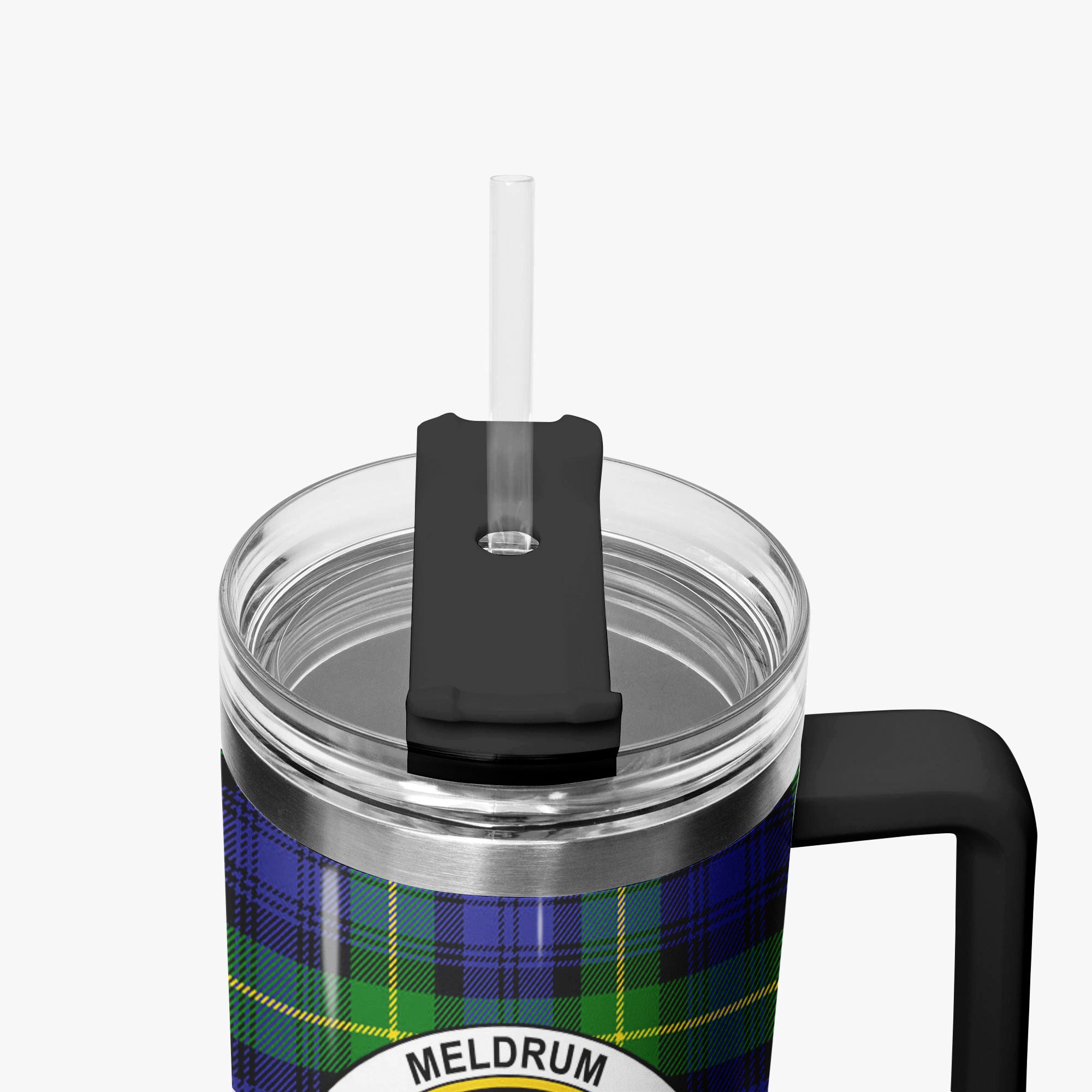 Meldrum Tartan Crest 40 oz Insulated Tumbler with Handle