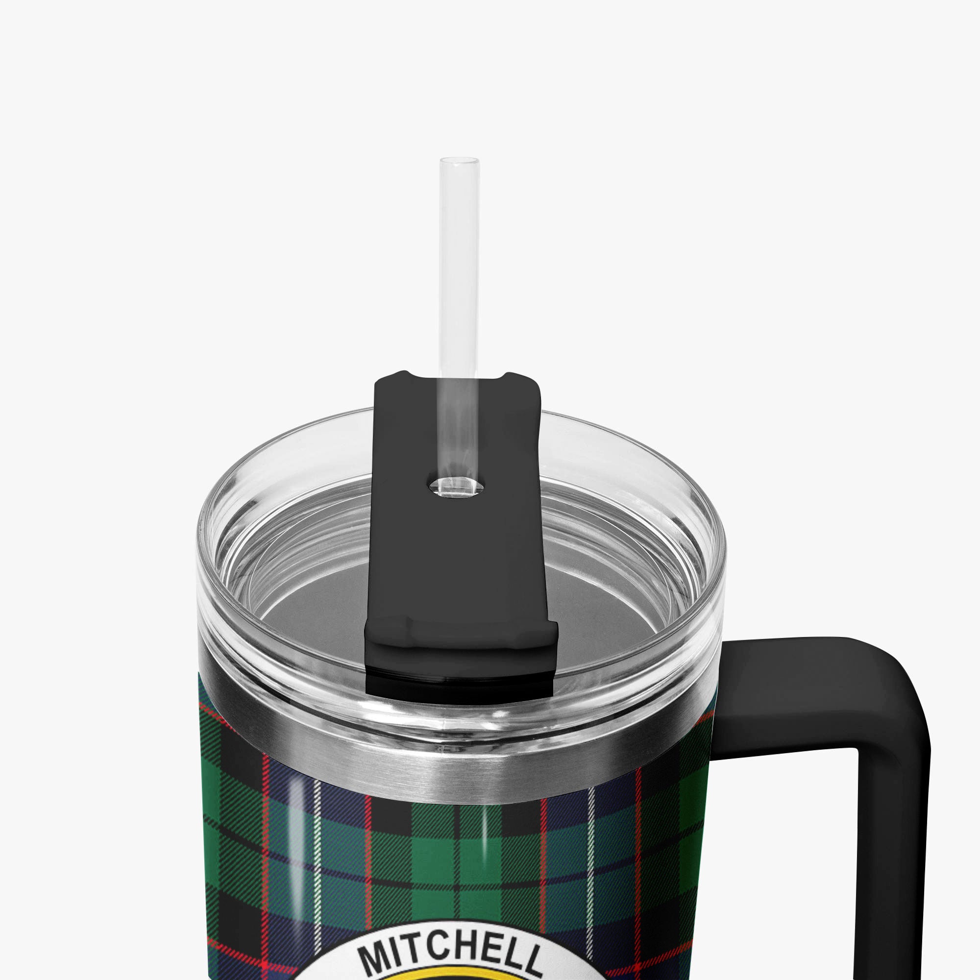 Mitchell Modern Tartan Crest 40 oz Insulated Tumbler with Handle
