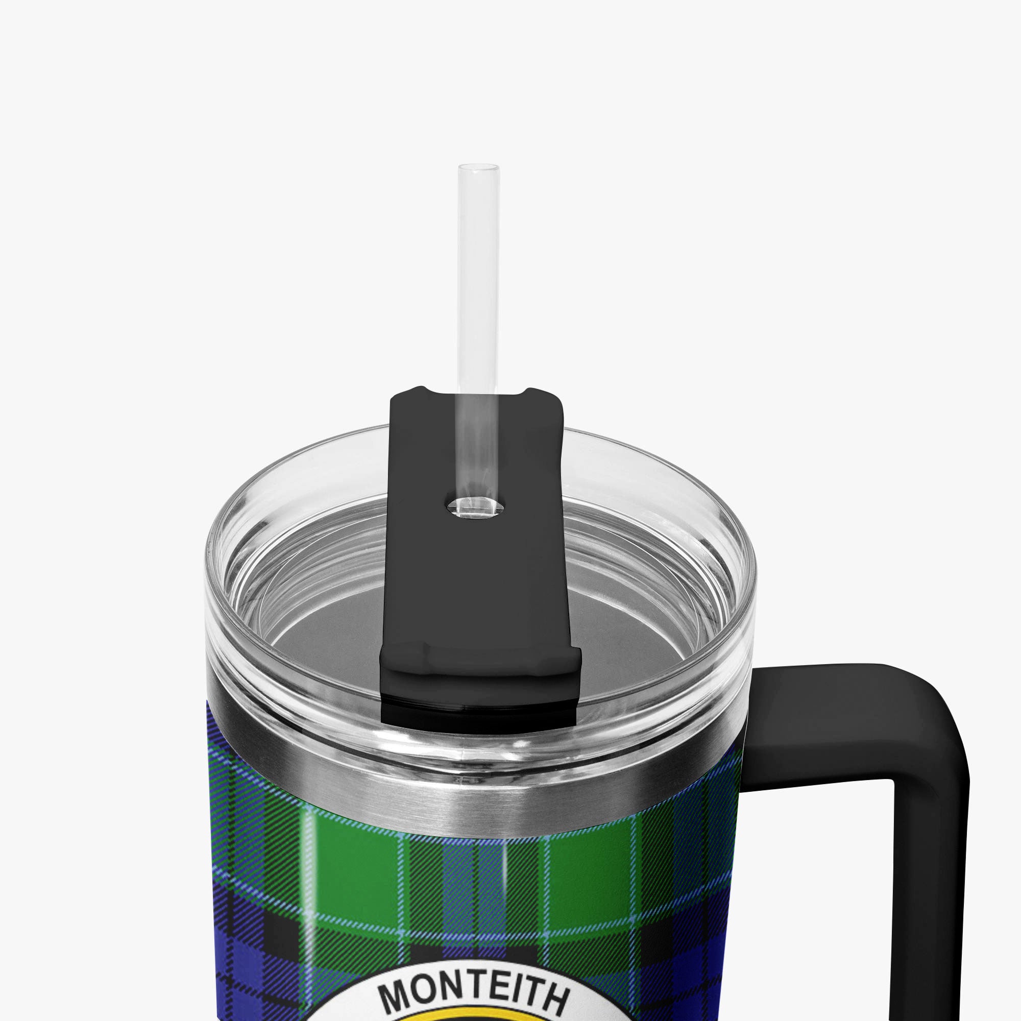 Monteith Tartan Crest 40 oz Insulated Tumbler with Handle