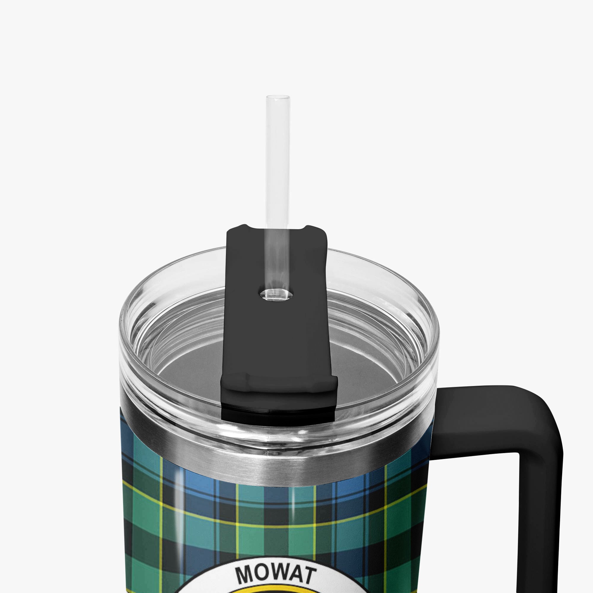 Mowat Ancient Tartan Crest 40 oz Insulated Tumbler with Handle