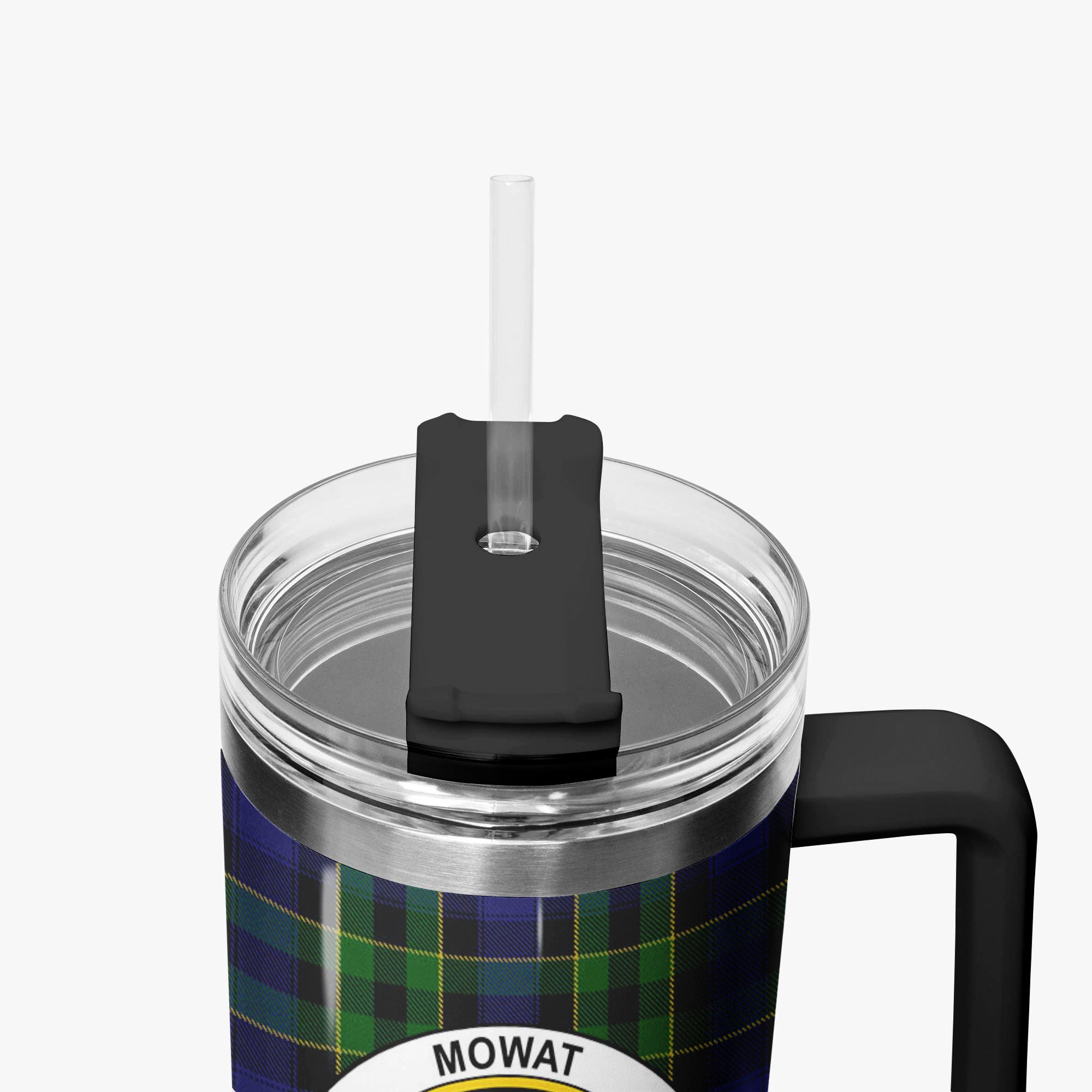 Mowat Modern Tartan Crest 40 oz Insulated Tumbler with Handle