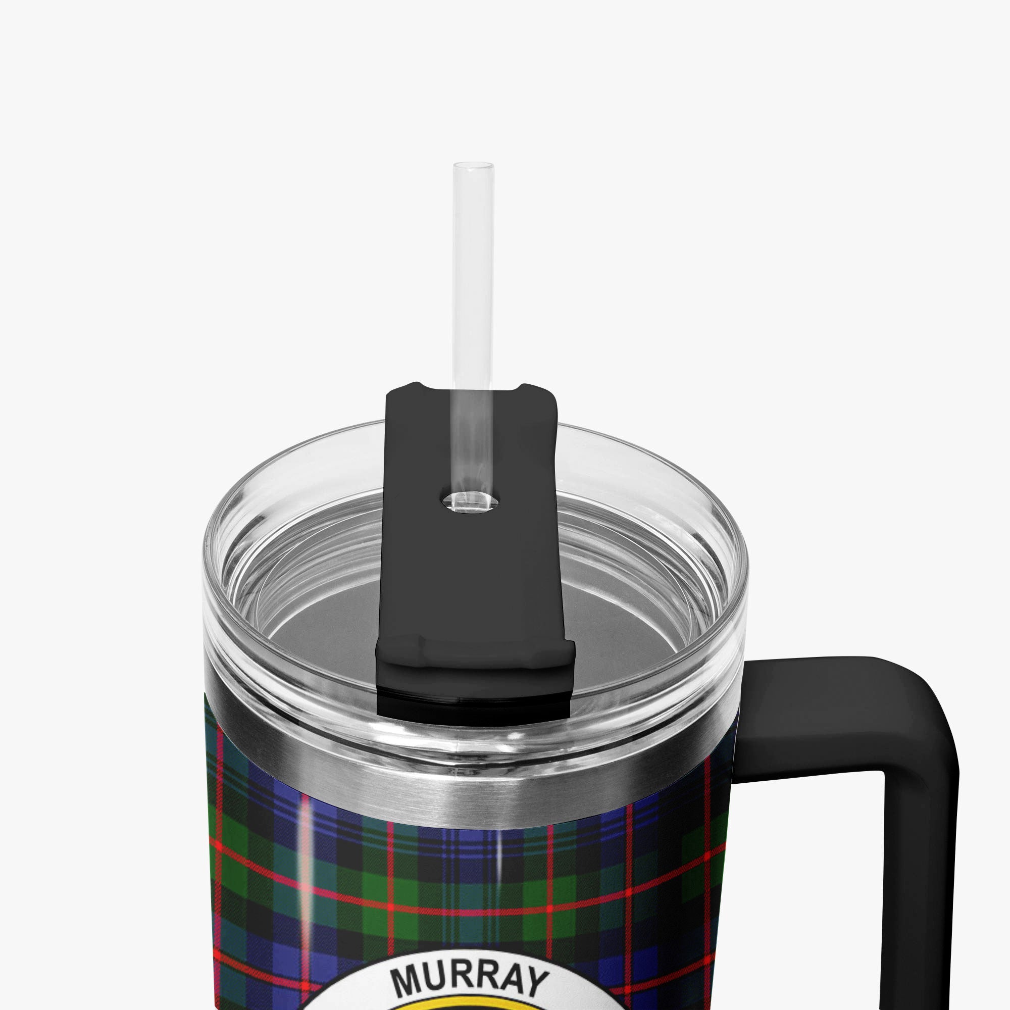 Murray of Atholl Modern Tartan Crest 40 oz Insulated Tumbler with Handle