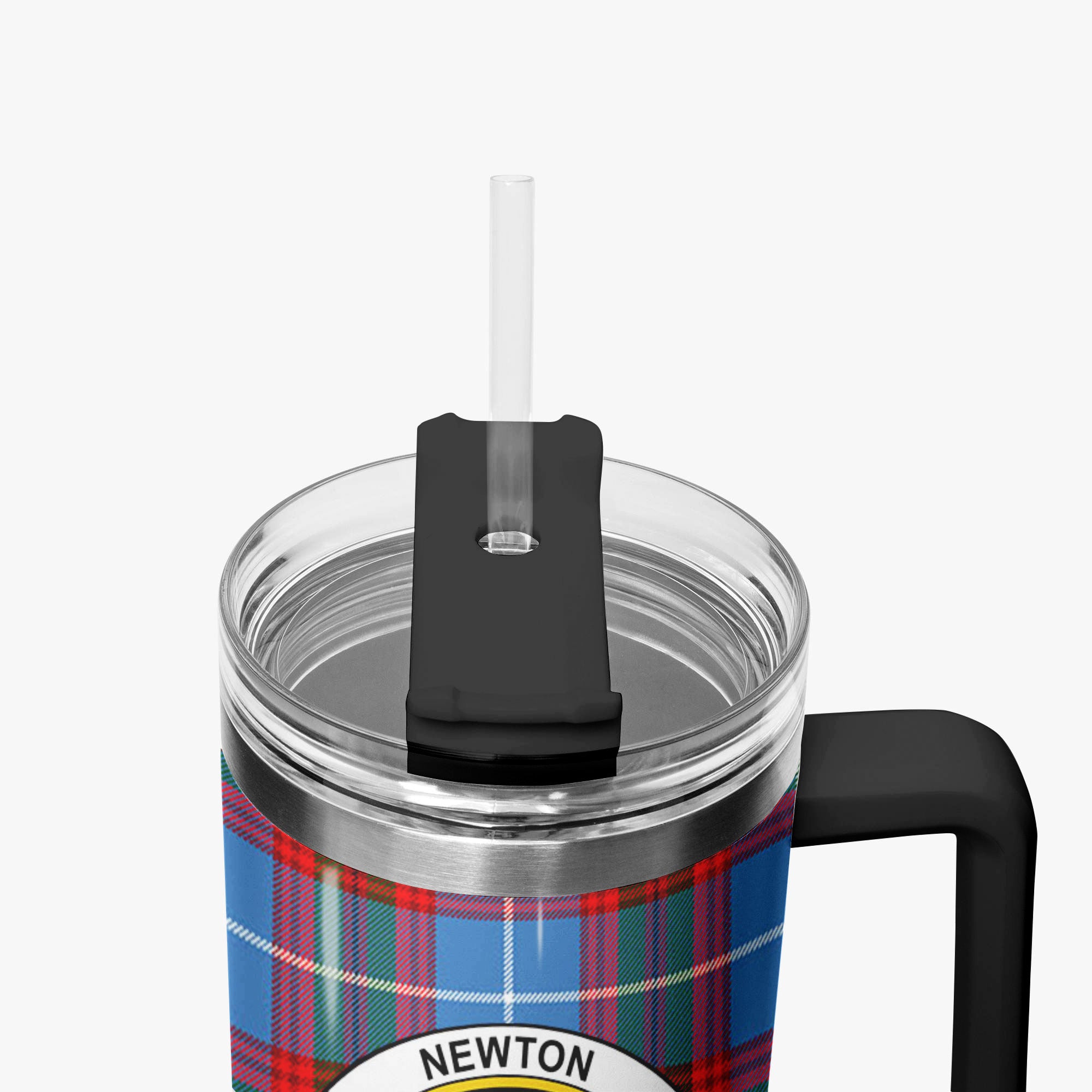 Newton Tartan Crest 40 oz Insulated Tumbler with Handle