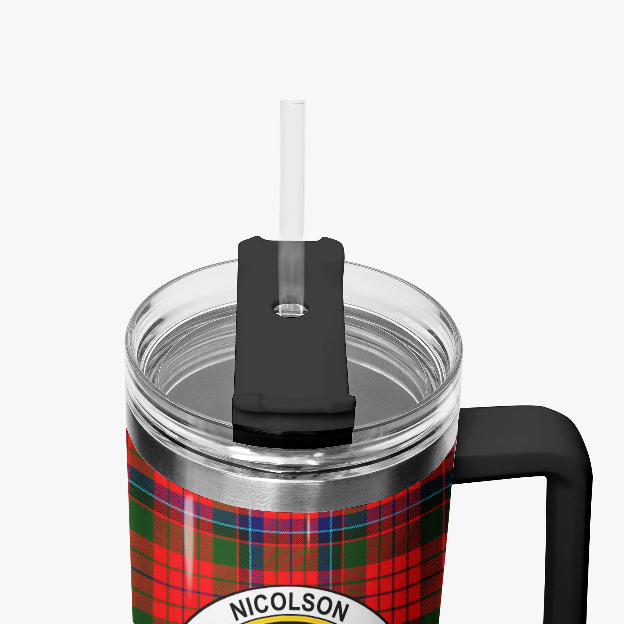 Nicolson Modern Tartan Crest 40 oz Insulated Tumbler with Handle