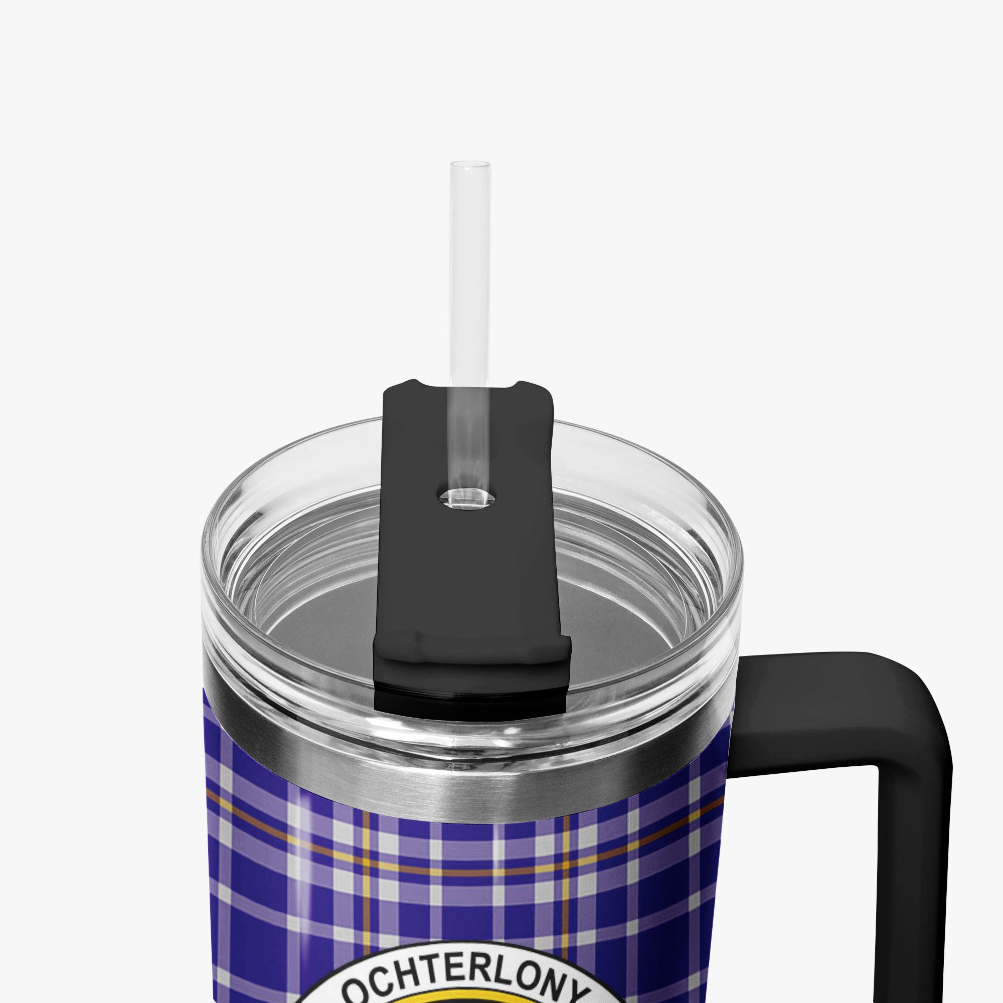 Ochterlony Tartan Crest 40 oz Insulated Tumbler with Handle