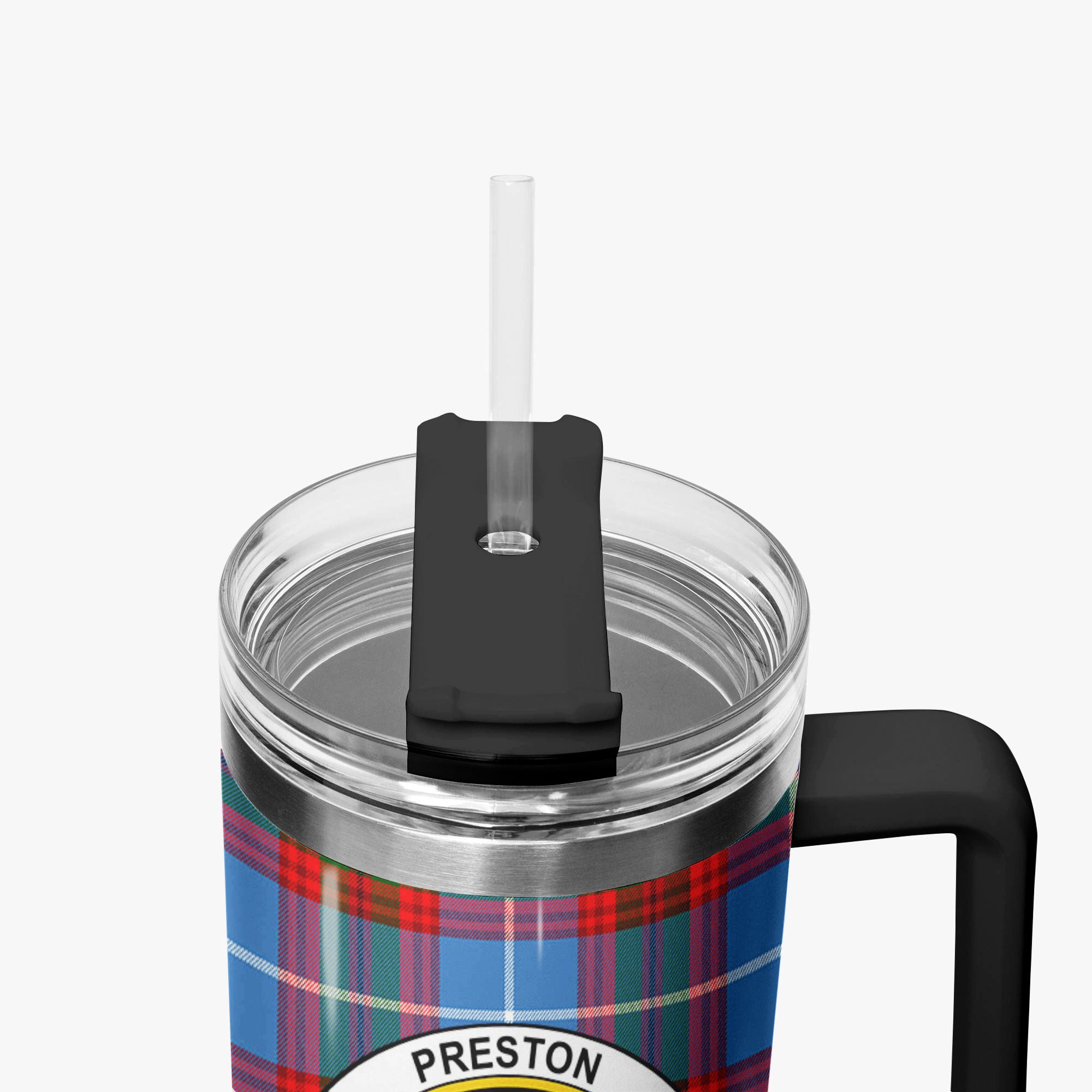 Preston Tartan Crest 40 oz Insulated Tumbler with Handle