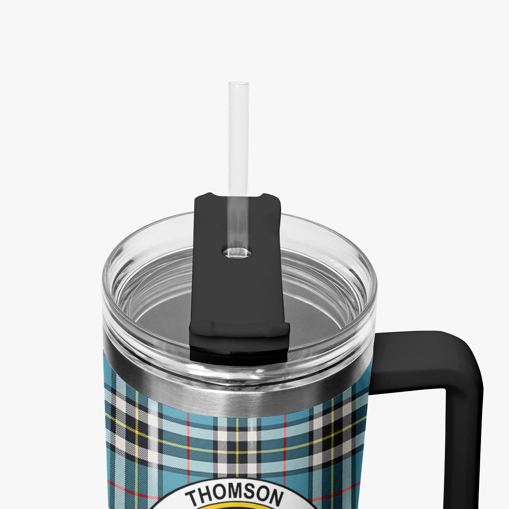 Thomson Blue Tartan Crest 40 oz Insulated Tumbler with Handle