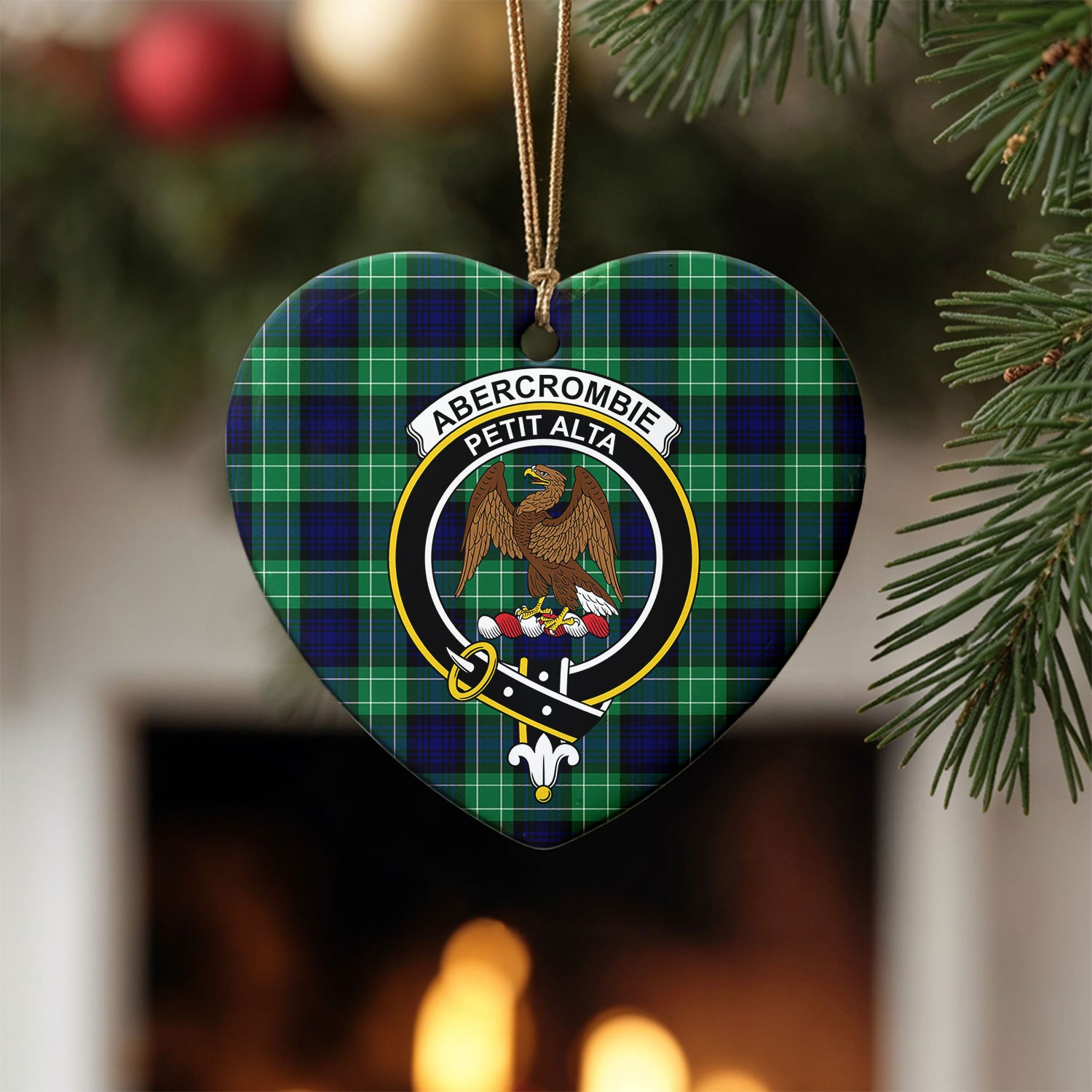 Abercrombie Tartan Crest Christmas Ceramic Ornament