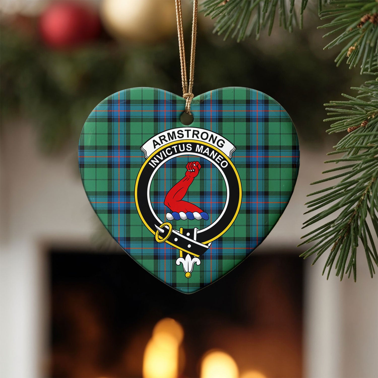 Armstrong Ancient Tartan Crest Christmas Ceramic Ornament