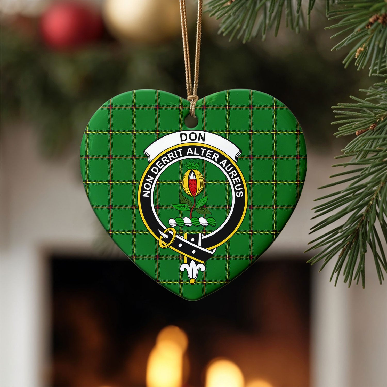 Don Tartan Crest Christmas Ceramic Ornament