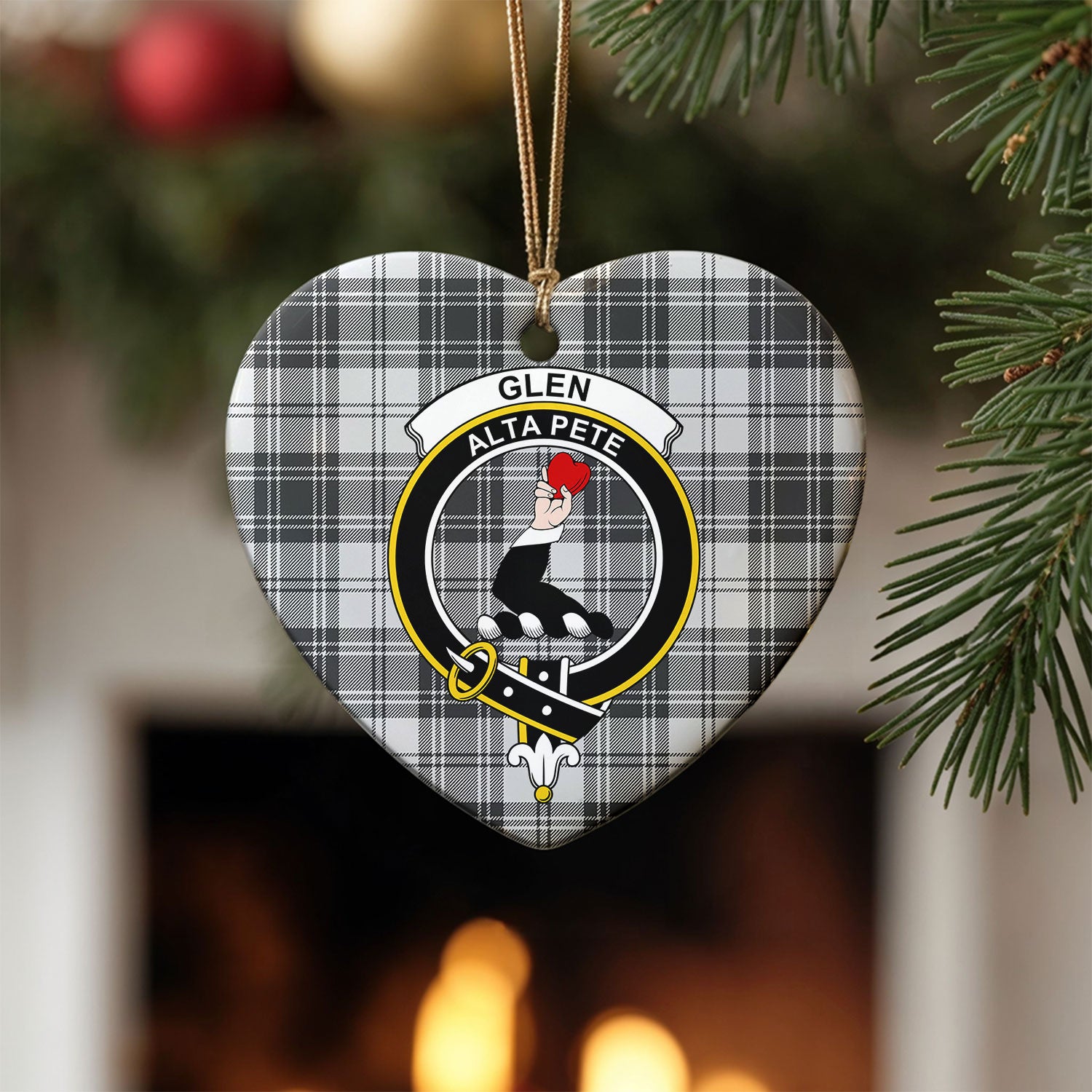 Glen Tartan Crest Christmas Ceramic Ornament