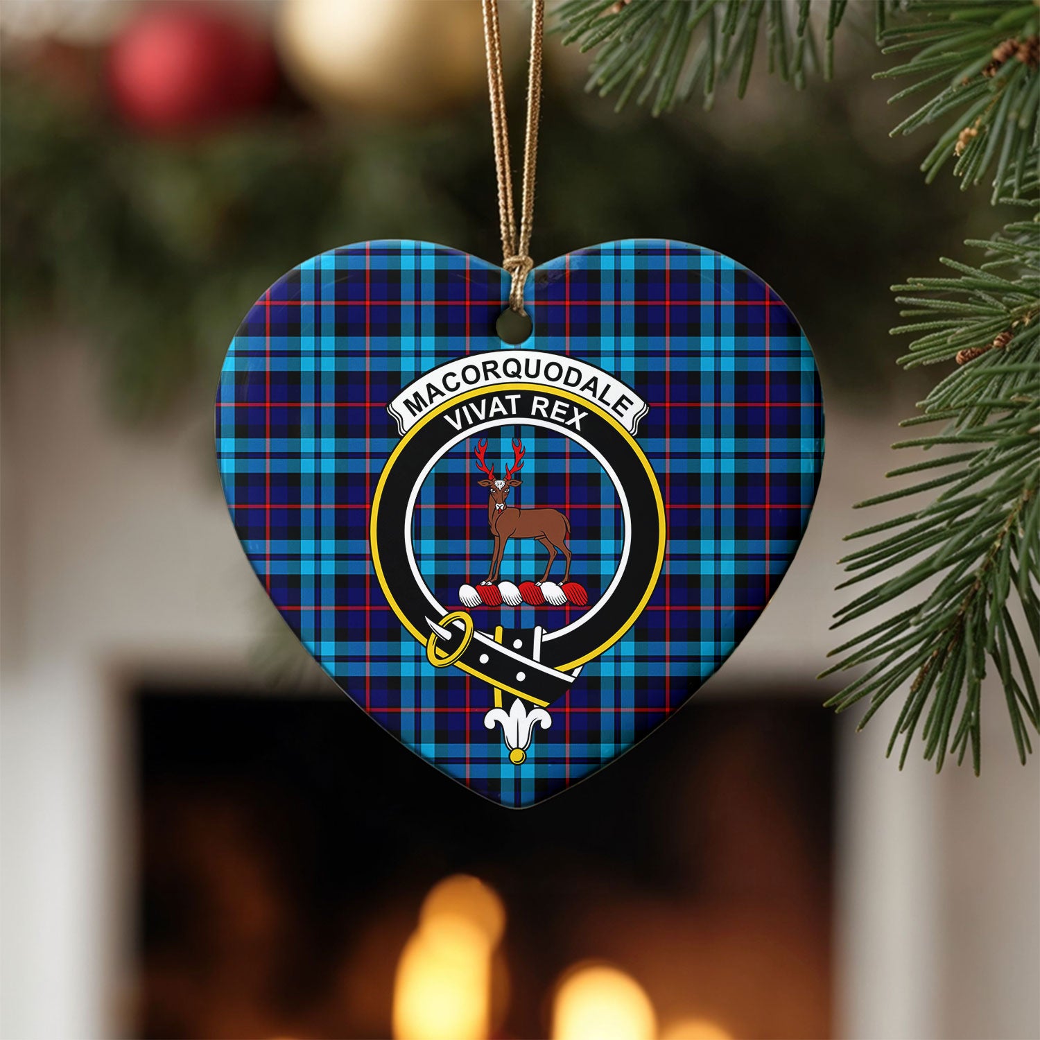 MacCorquodale Tartan Crest Christmas Ceramic Ornament