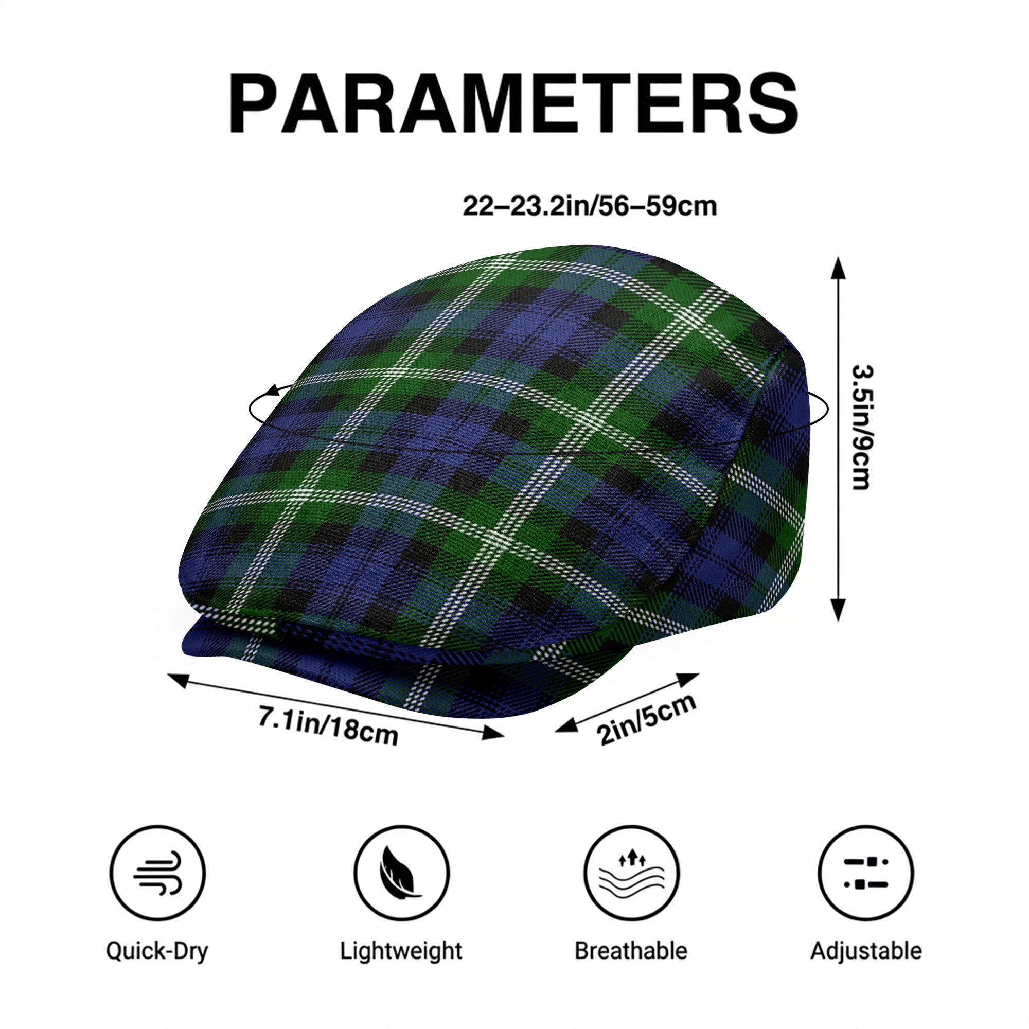 Baillie Modern Tartan Flat Caps