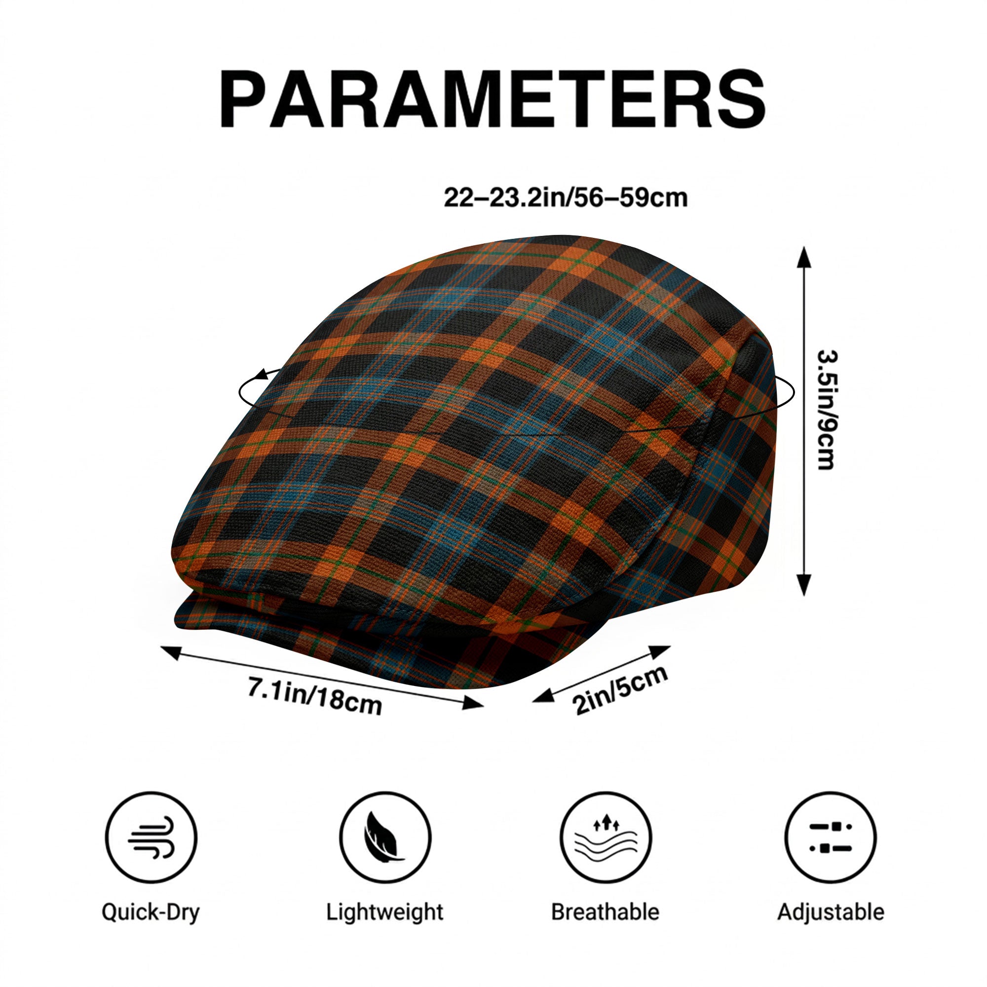 Broun Ancient Tartan Flat Caps
