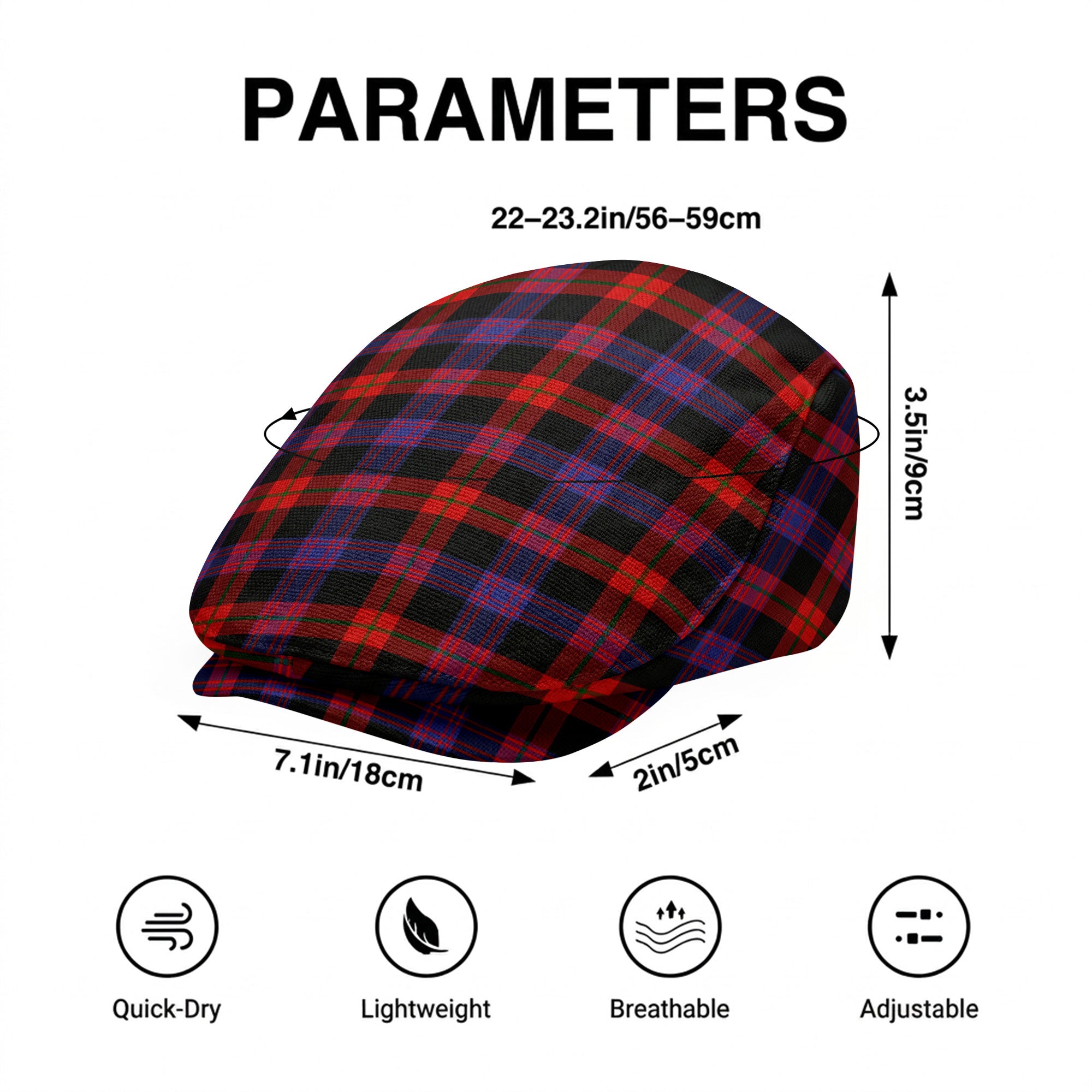 Broun Modern Tartan Flat Caps