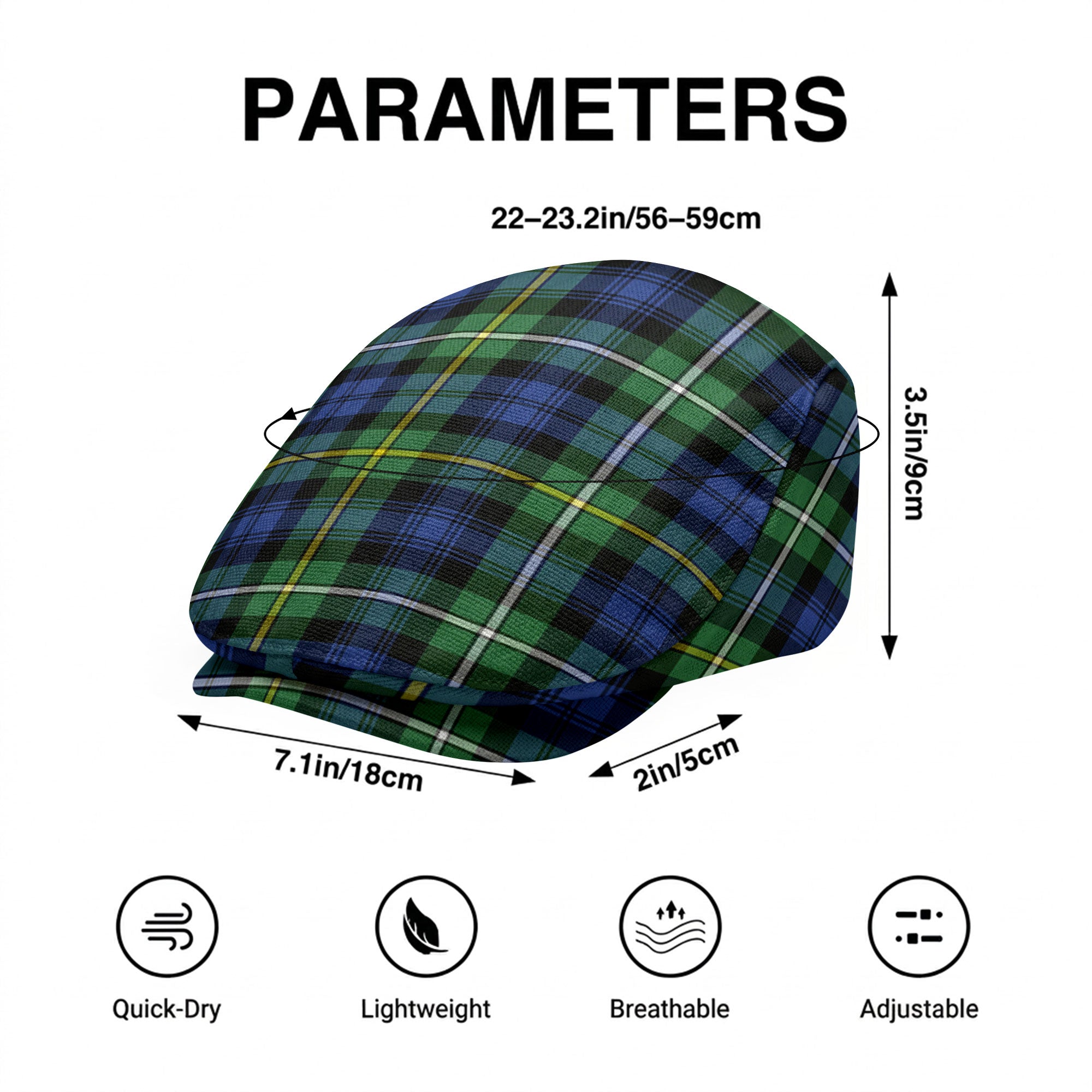 Campbell Argyll Ancient Tartan Flat Caps
