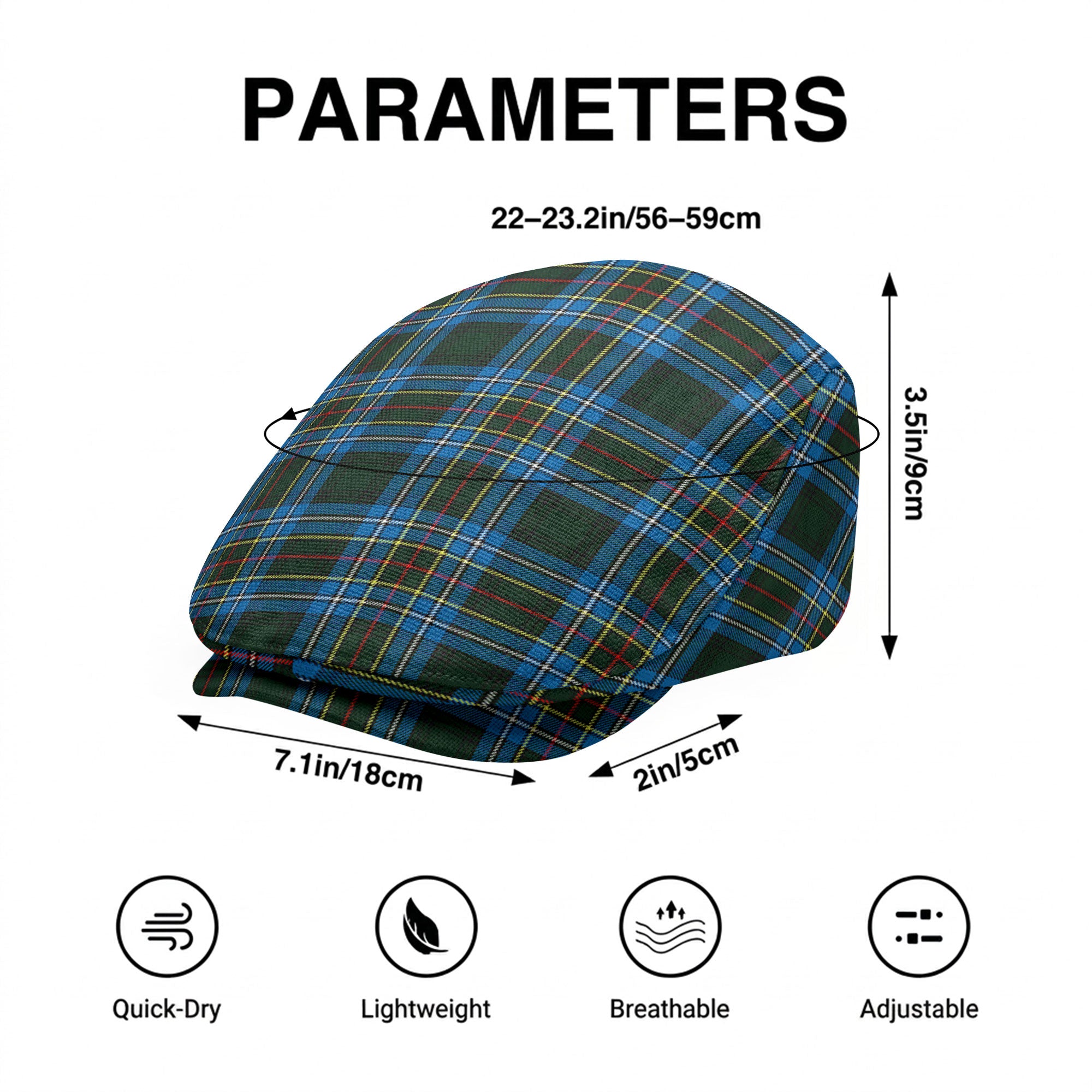 Cockburn Modern Tartan Flat Caps