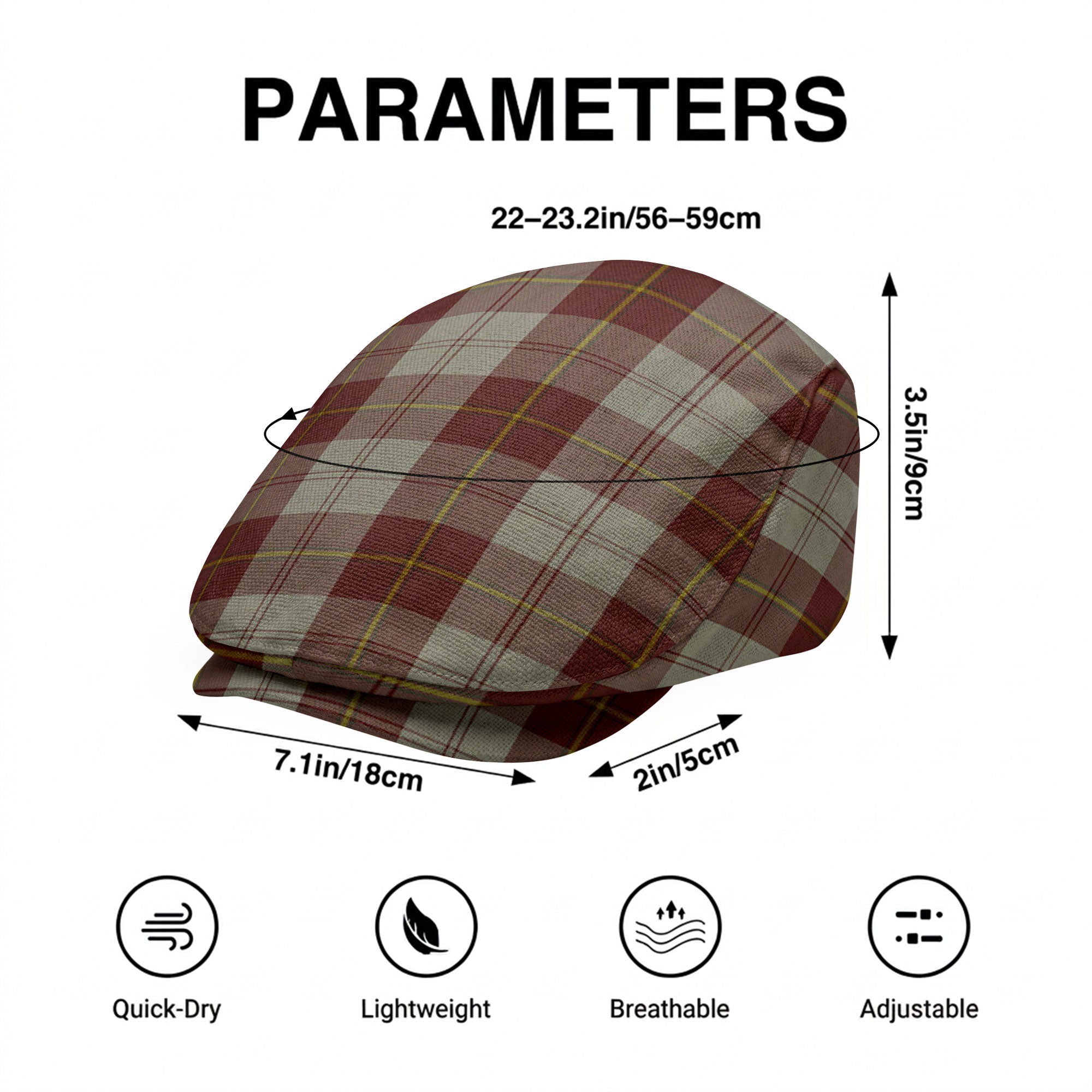 Cunningham Burgundy Dancers Tartan Flat Caps