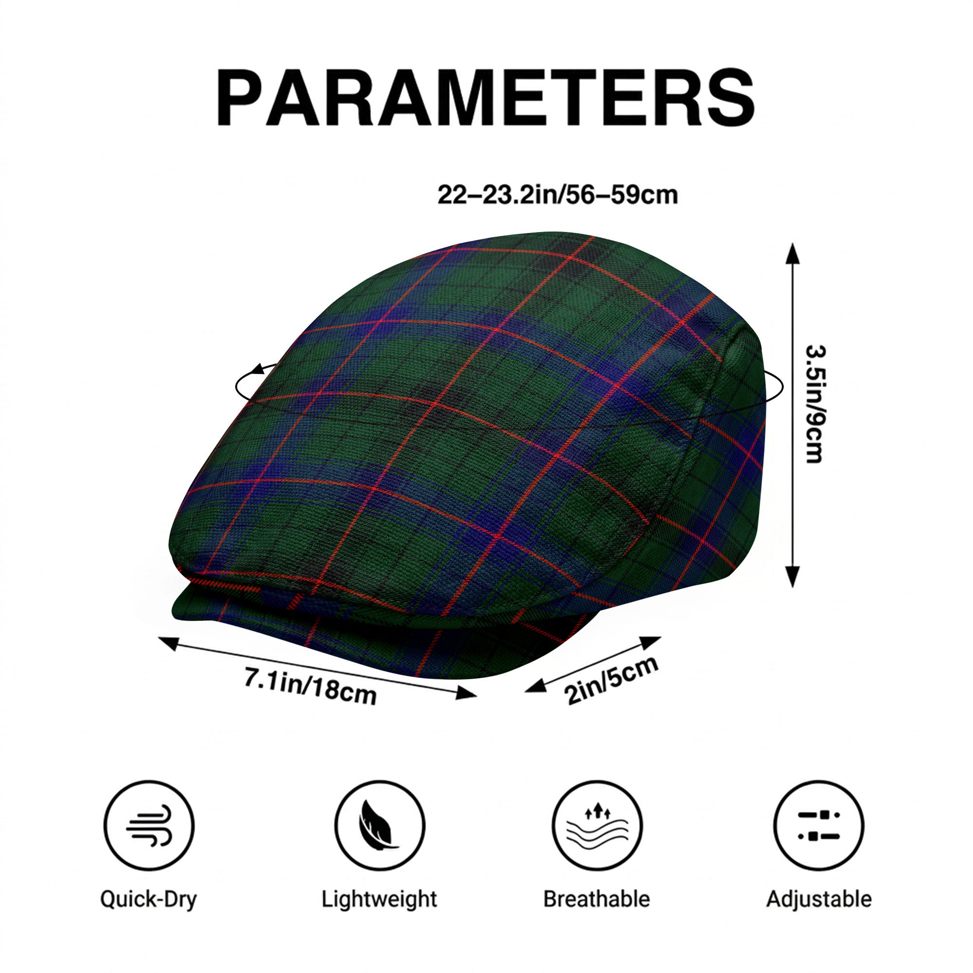 Davidson Modern Tartan Flat Caps