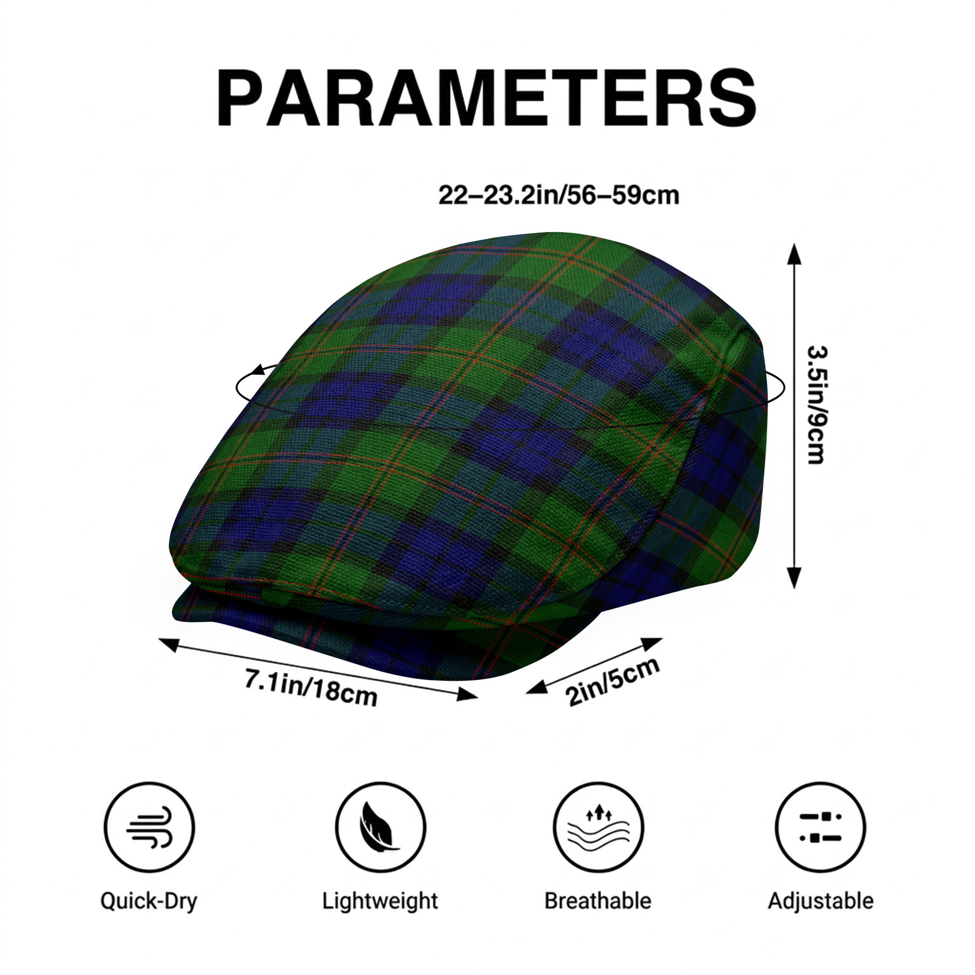 Dundas Modern Tartan Flat Caps