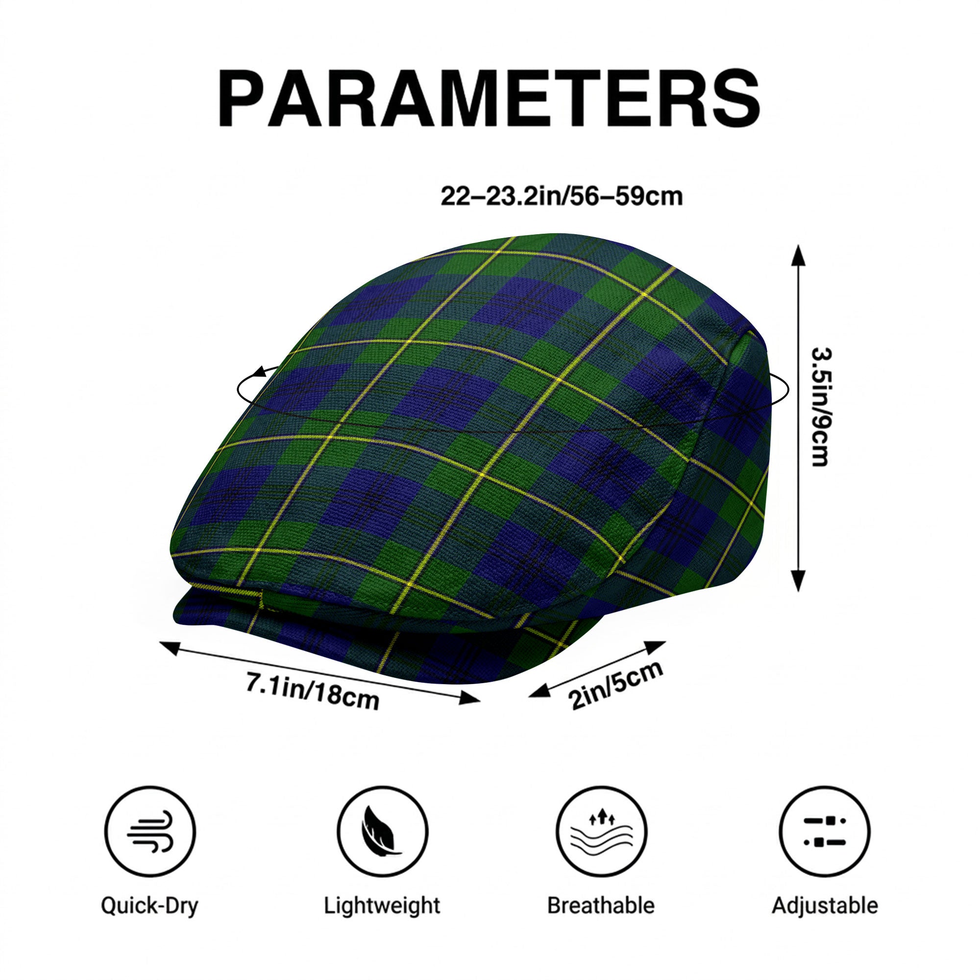 Johnston Modern Tartan Flat Caps