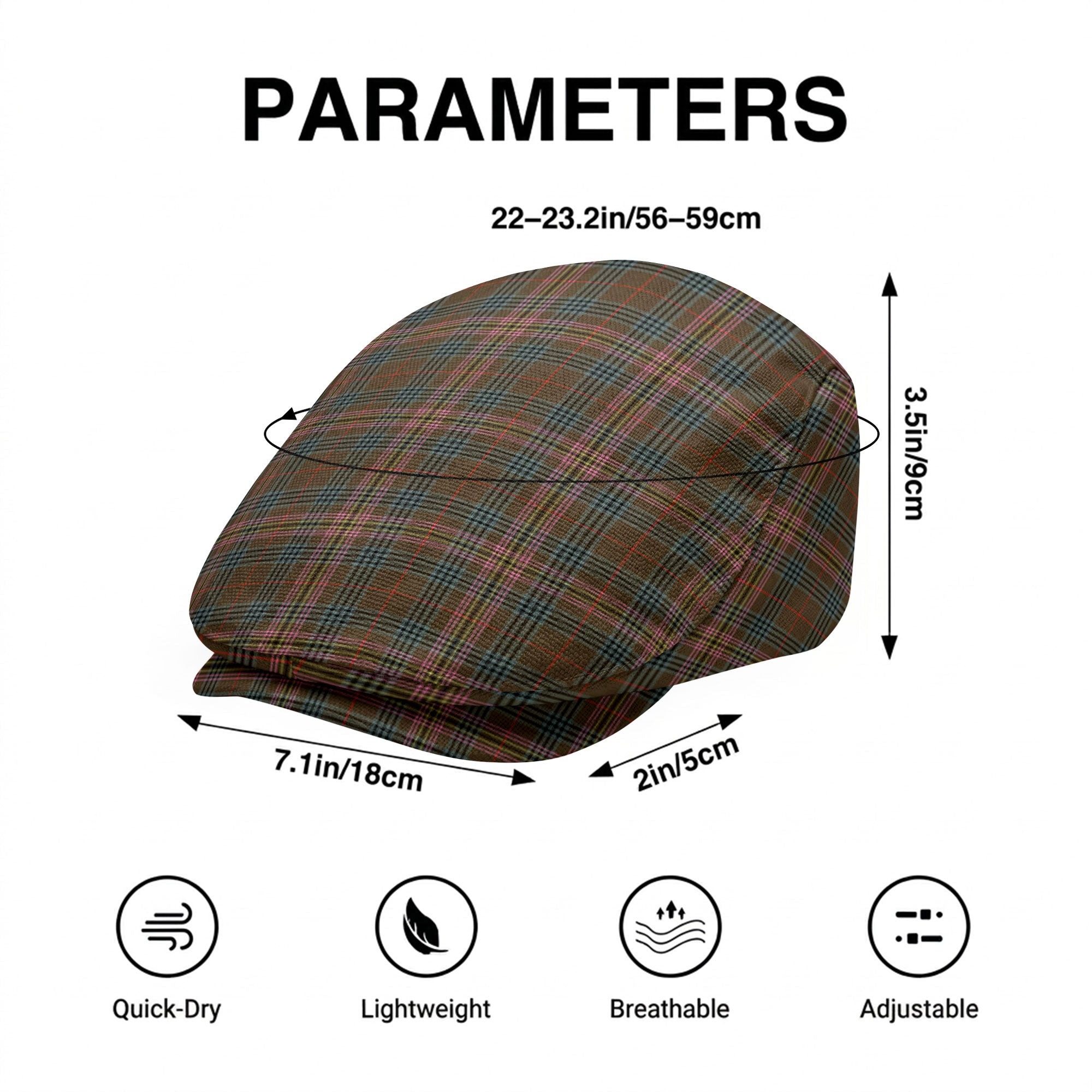 Kennedy Weathered Tartan Flat Caps