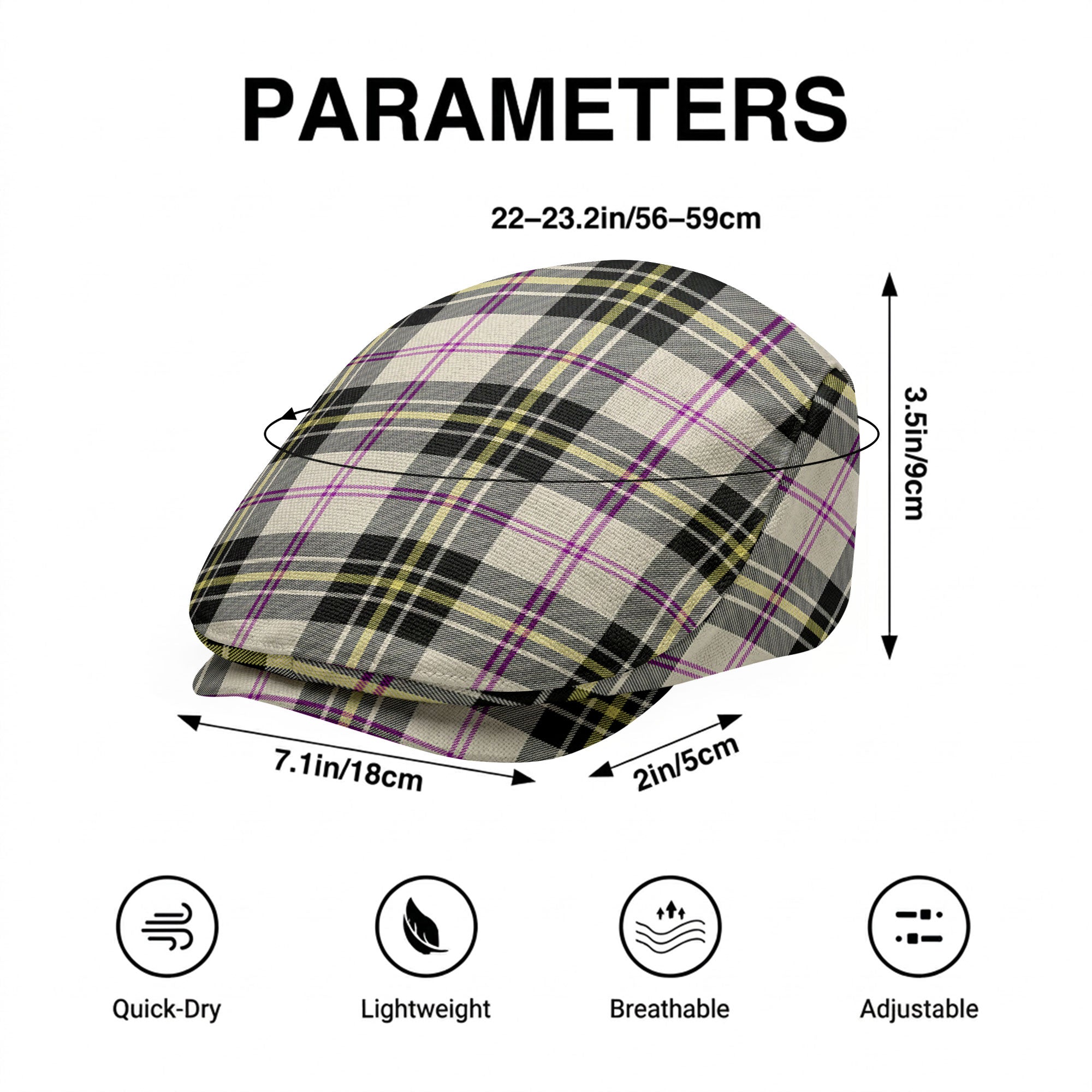MacPherson Dress Ancient Tartan Flat Caps