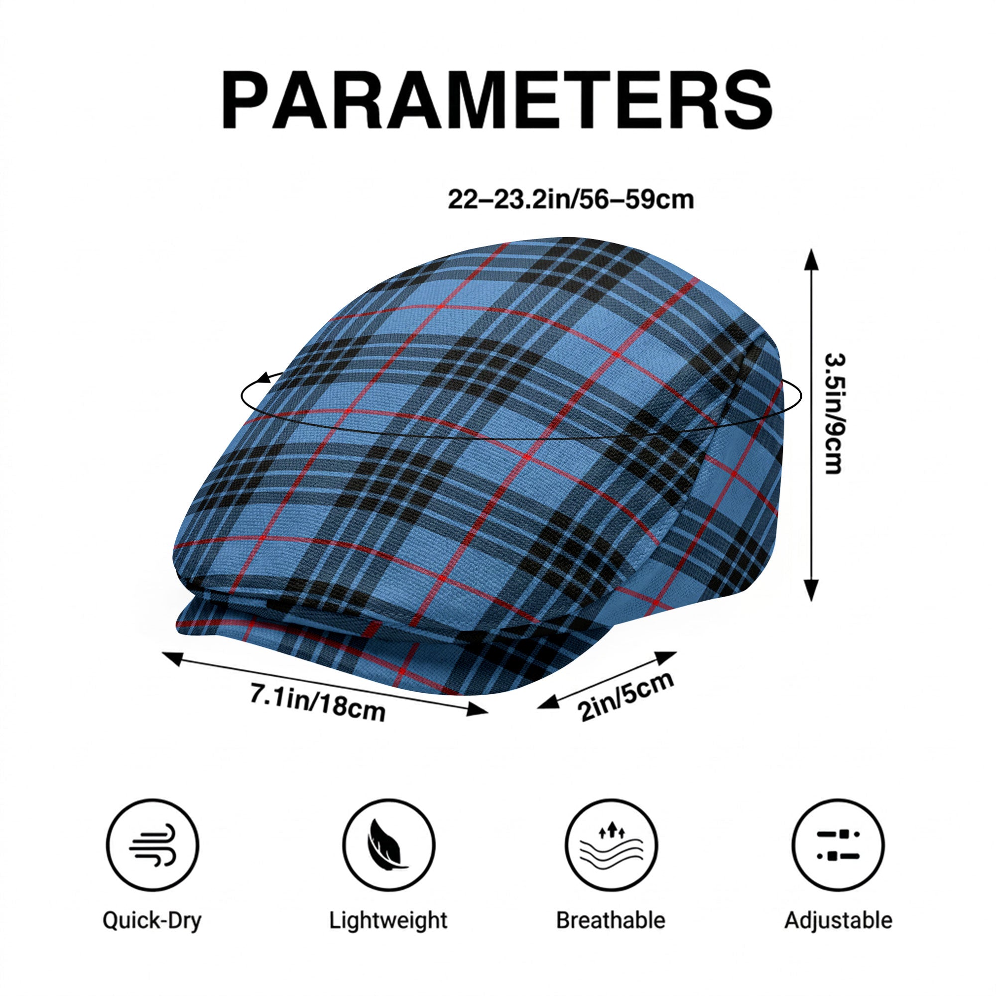 McKay Blue Tartan Flat Caps