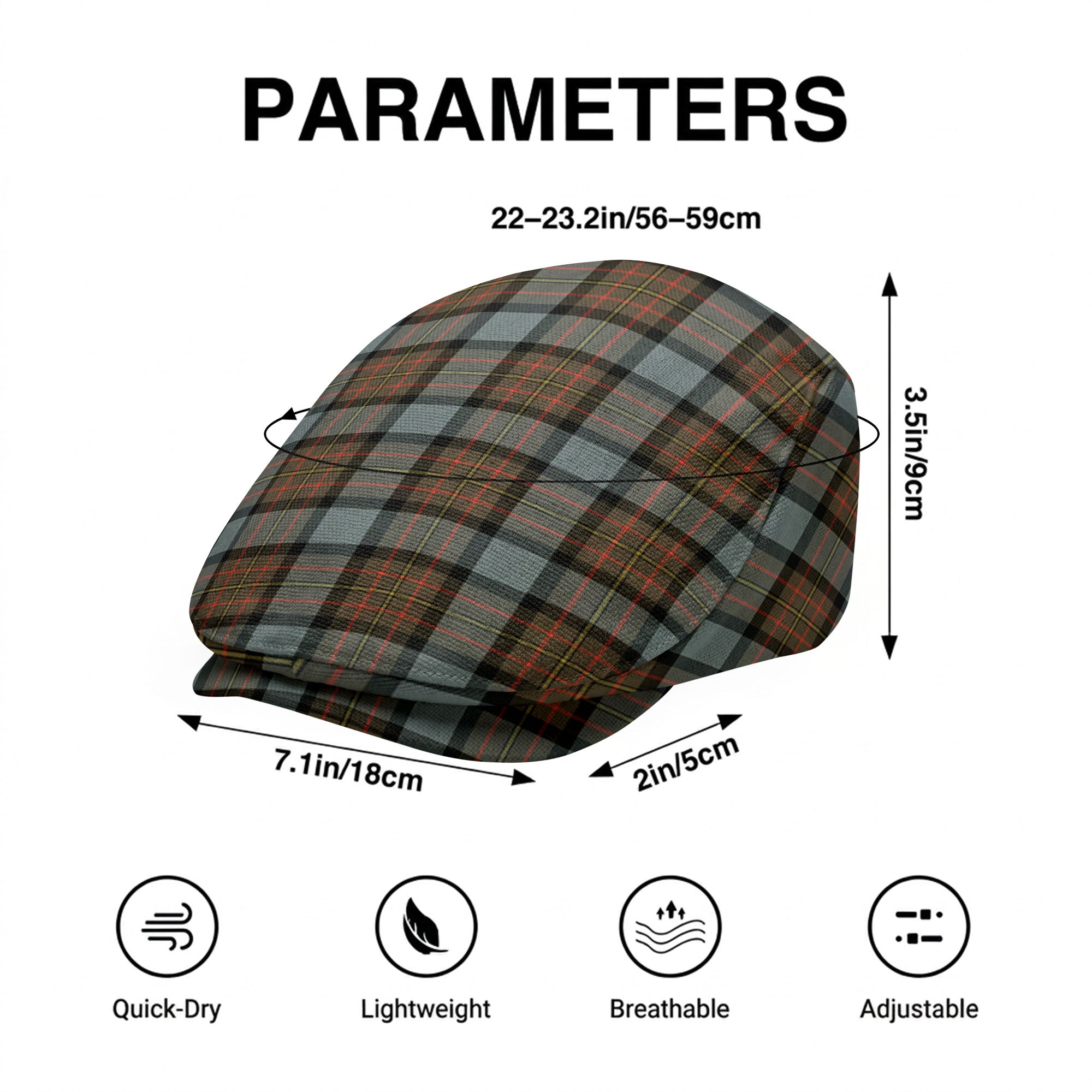 McLaren Weathered Tartan Flat Caps