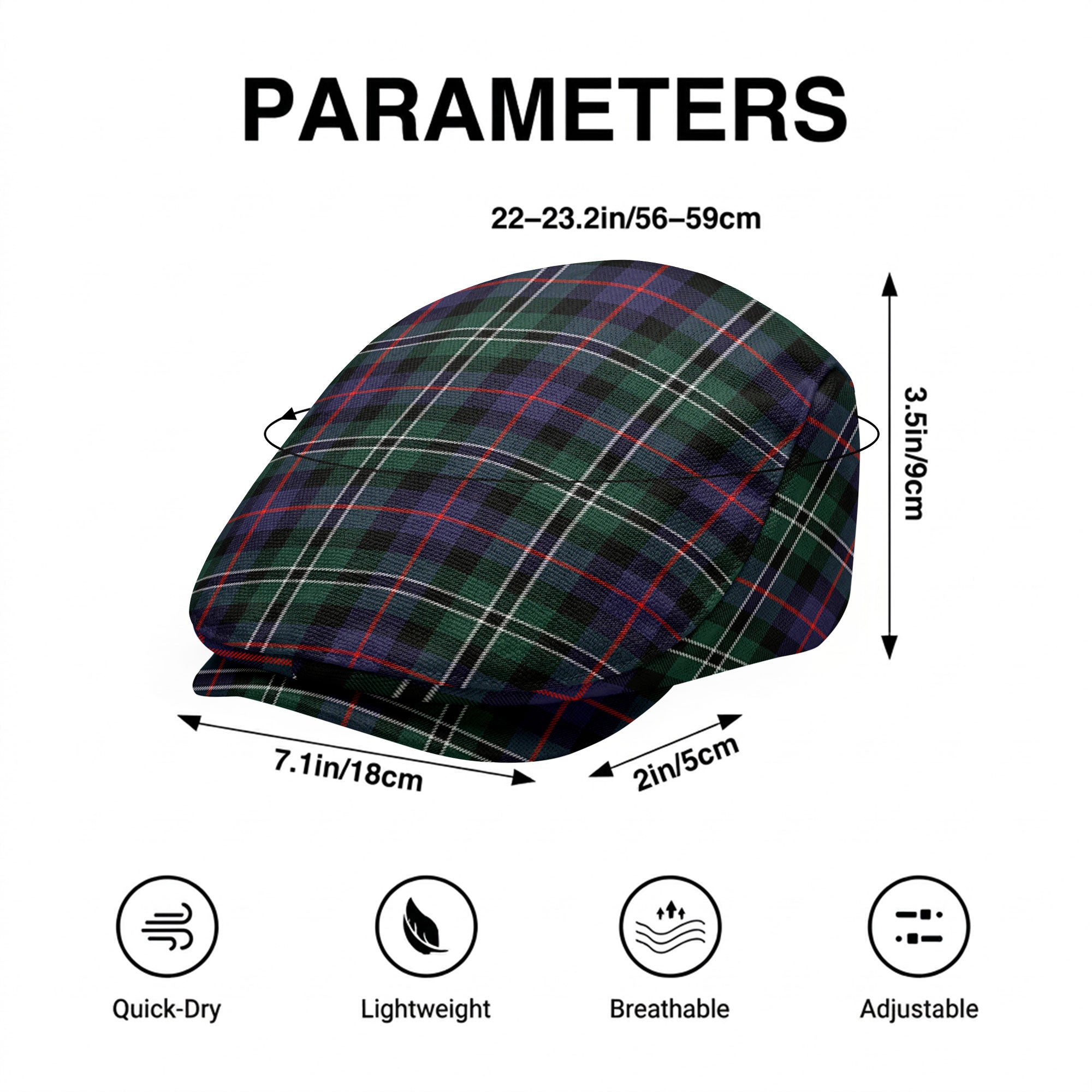 Rose Hunting Modern Tartan Flat Caps