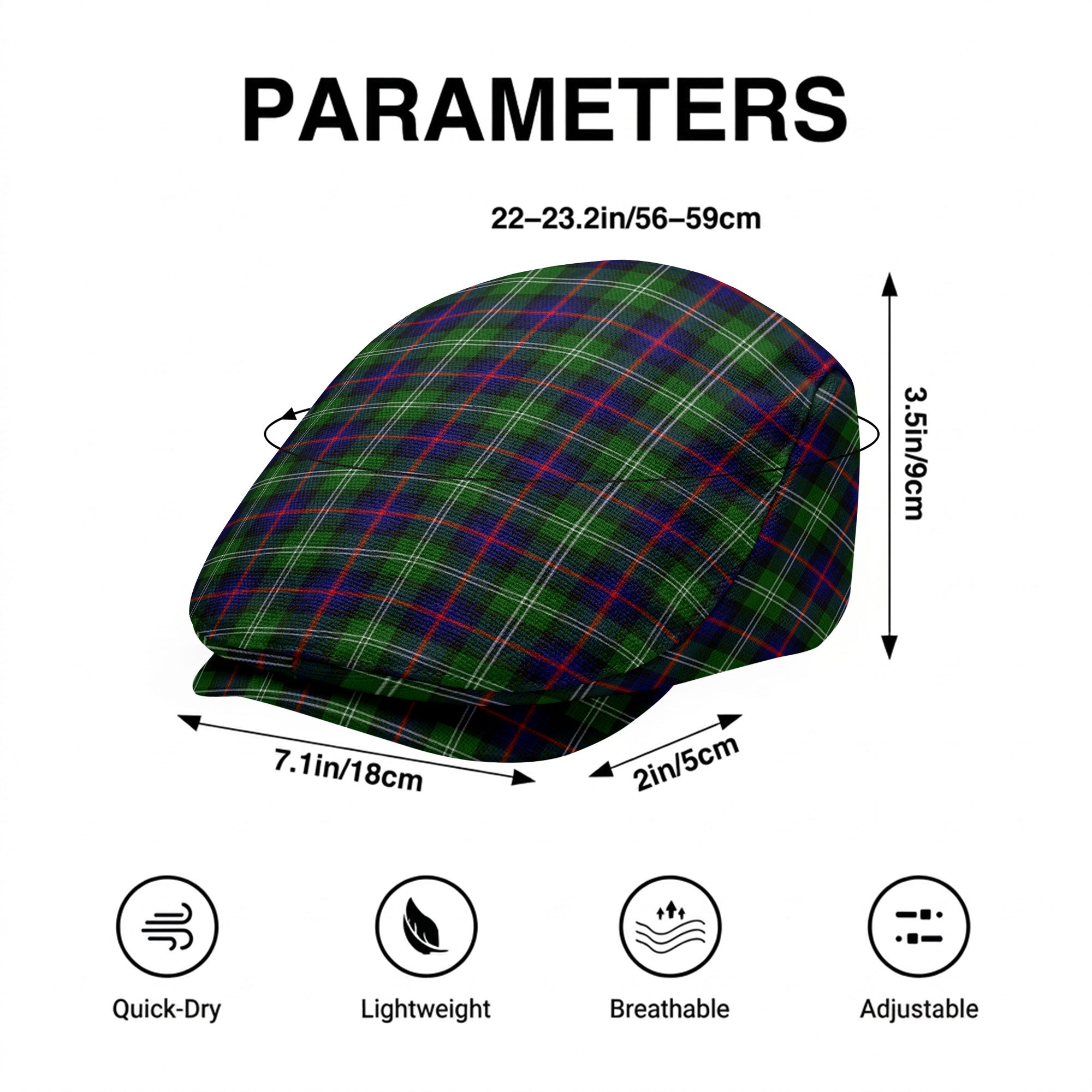 Sutherland Modern Tartan Flat Caps