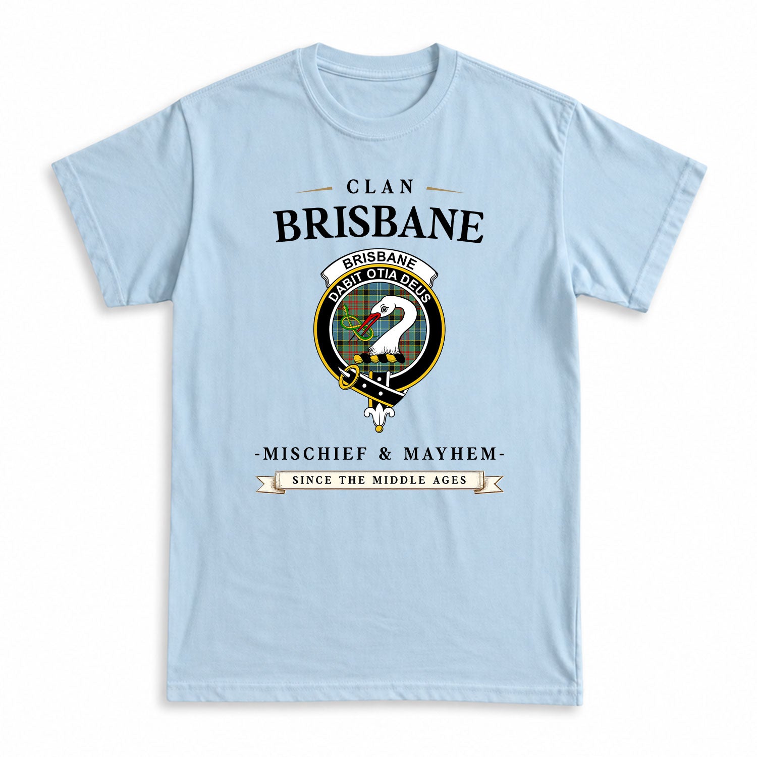 Brisbane Tartan Crest Mischief and Mayhem T-shirt