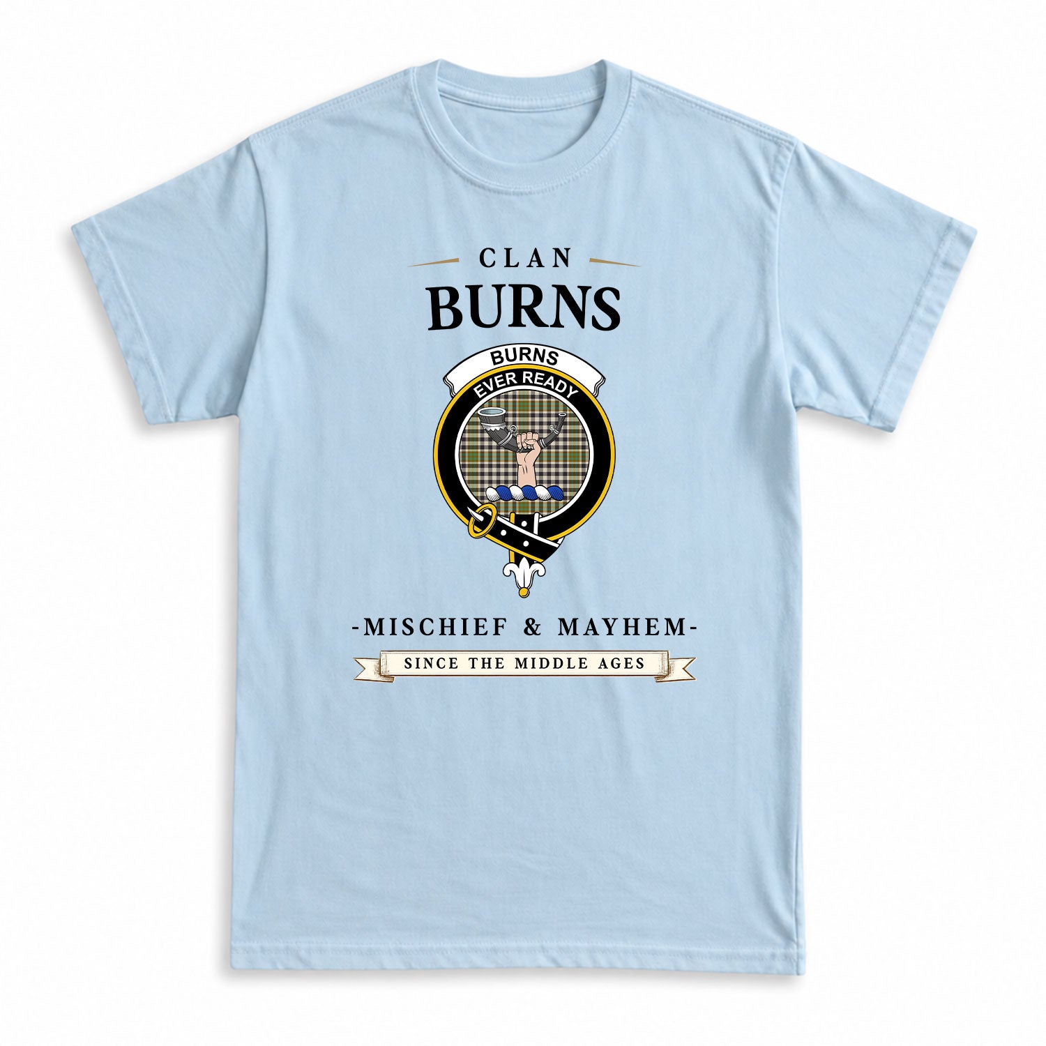 Burns Check Tartan Crest Mischief and Mayhem T-shirt