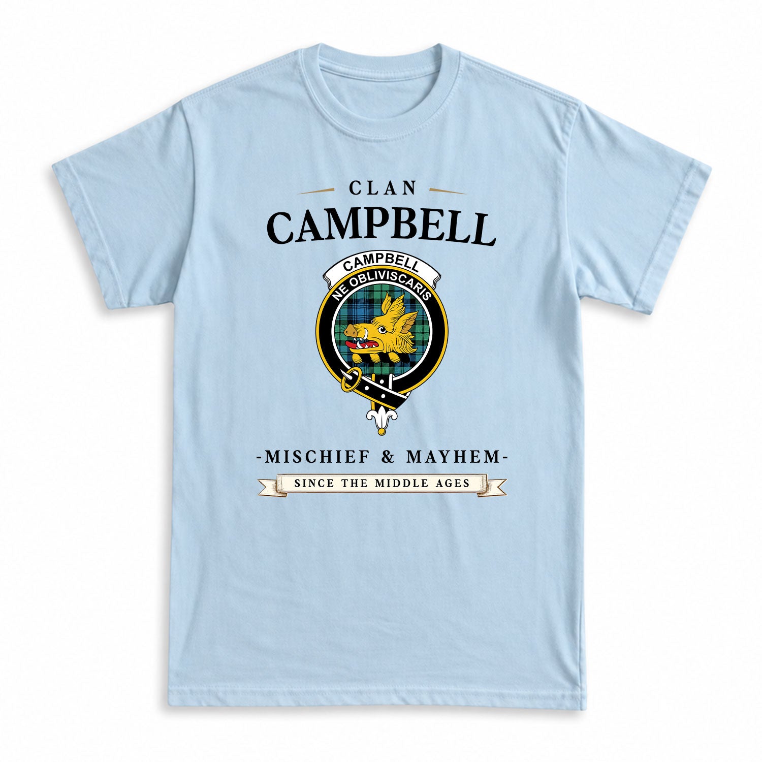 Campbell Ancient 01 Tartan Crest Mischief and Mayhem T-shirt