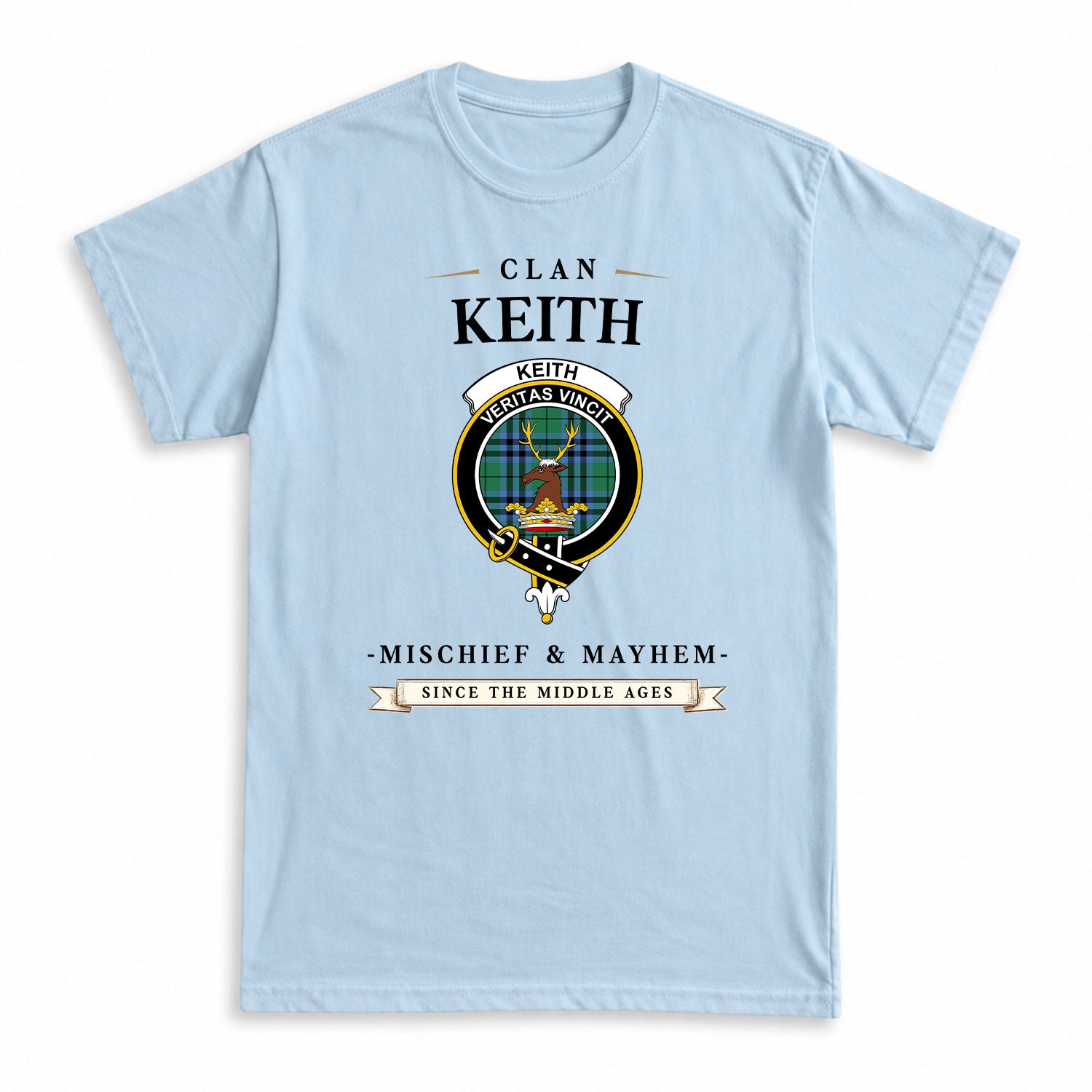 Keith Ancient Tartan Crest Mischief and Mayhem T-shirt